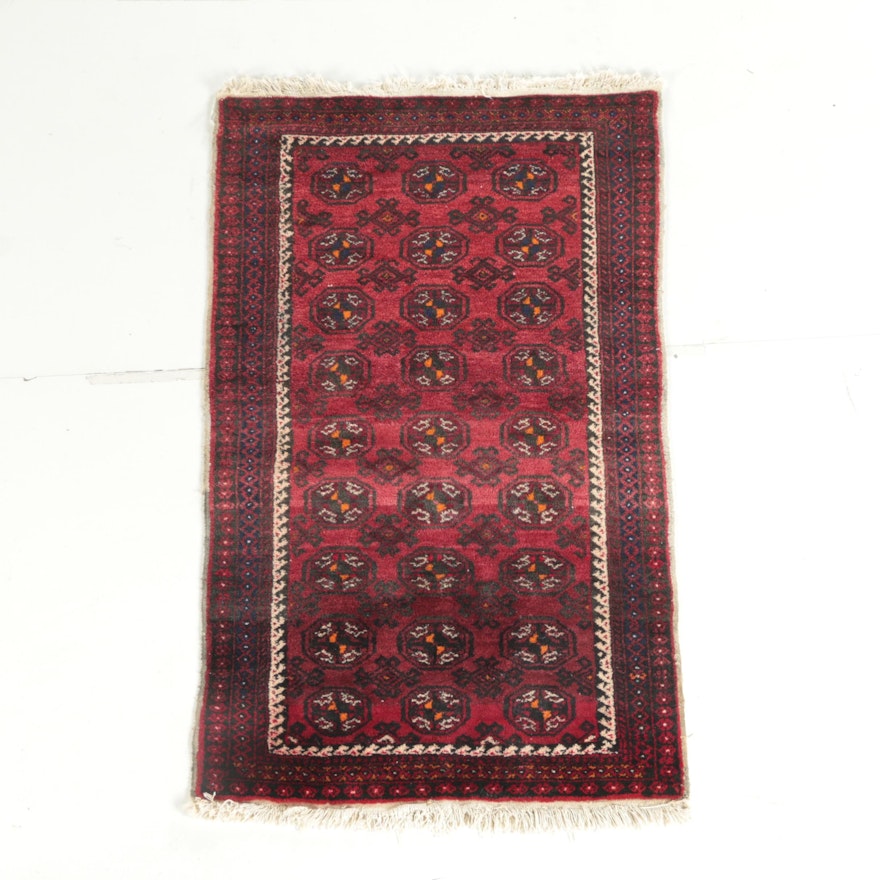 Hand-Knotted Turkish Bokhara Wool Accent Rug