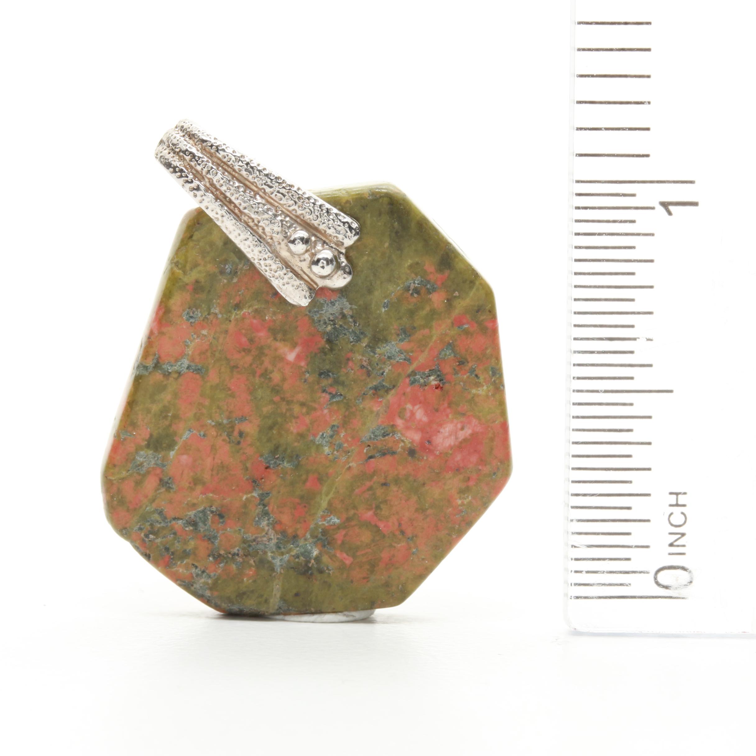 Sterling Silver Jasper, Unakite, and Porcelain Jewelry Assortment