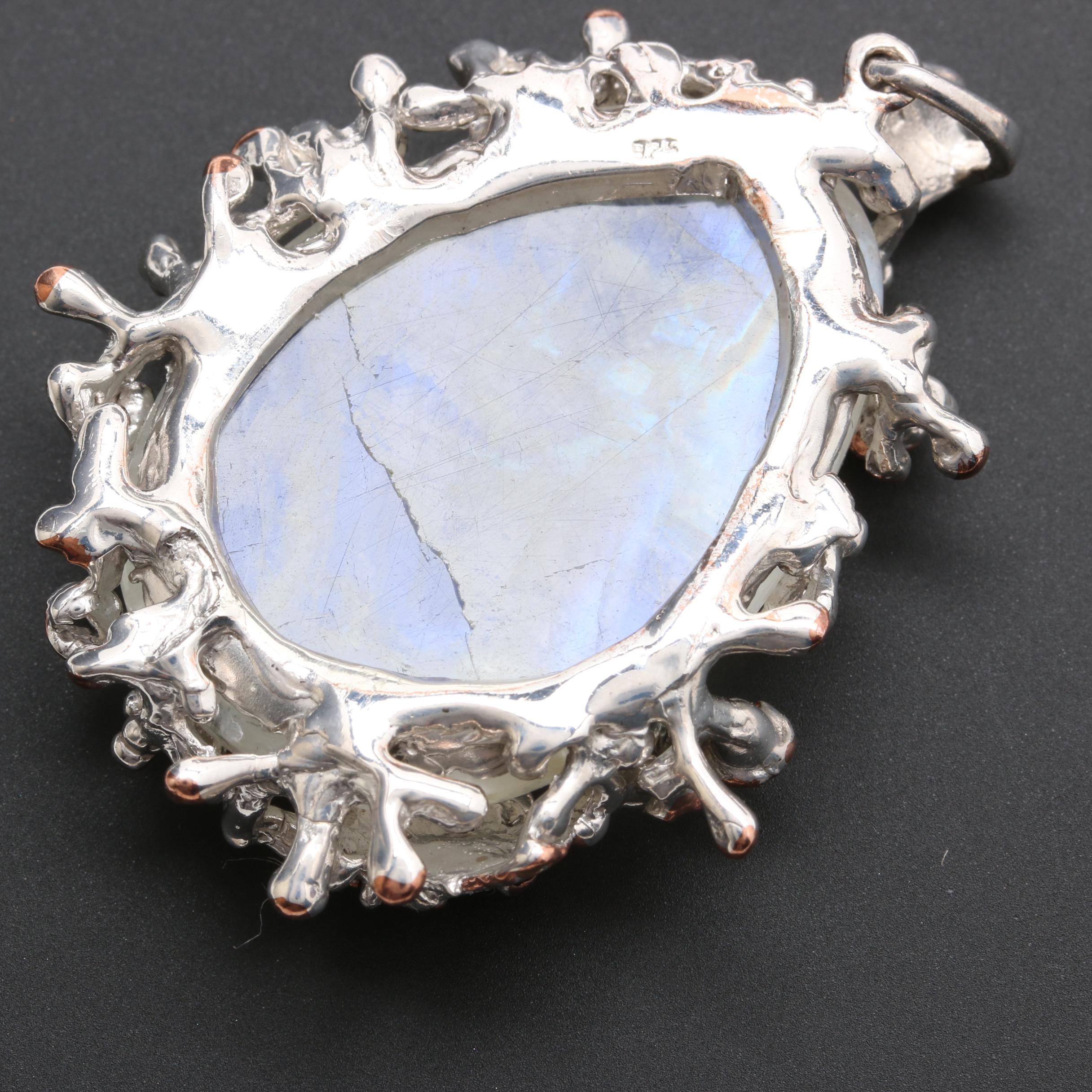 Gold Wash Accented Sterling Silver Moonstone, Labradorite, and Garnet Jewelry