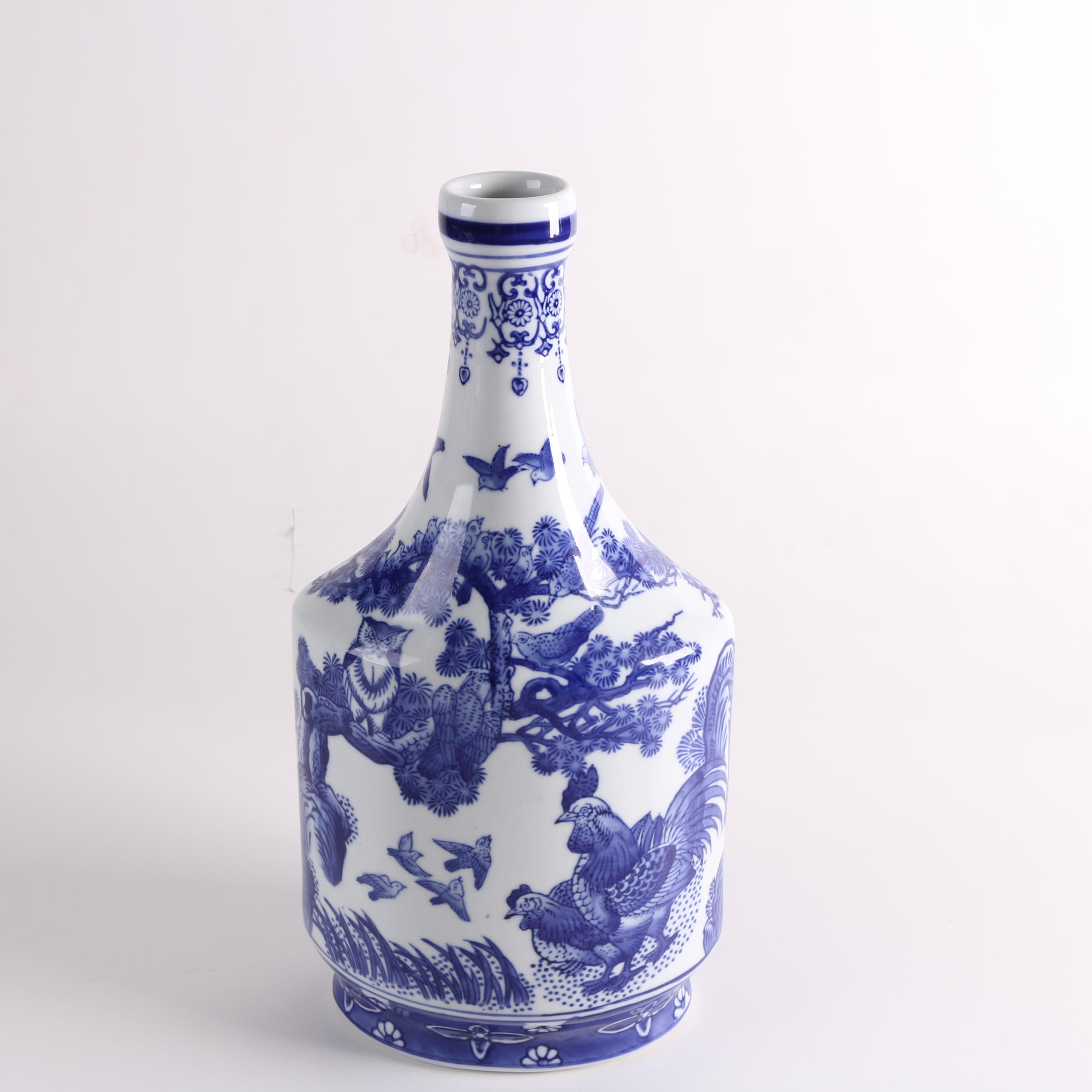 Chinese Baum Bros. "Formalities" Bottle Shaped Porcelain Vases