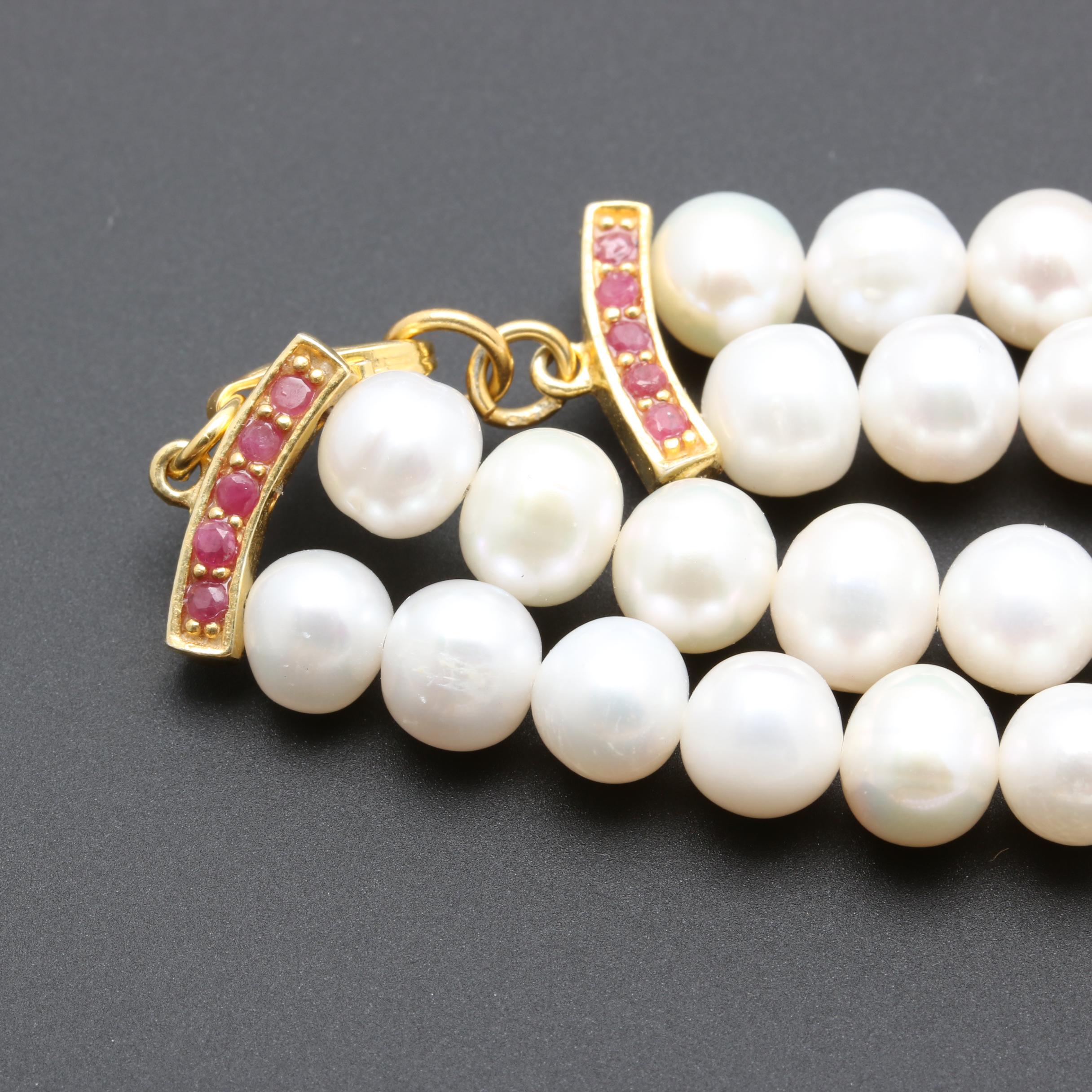 Sterling Silver Cultured Pearl, Emerald and Ruby Dragon Necklace