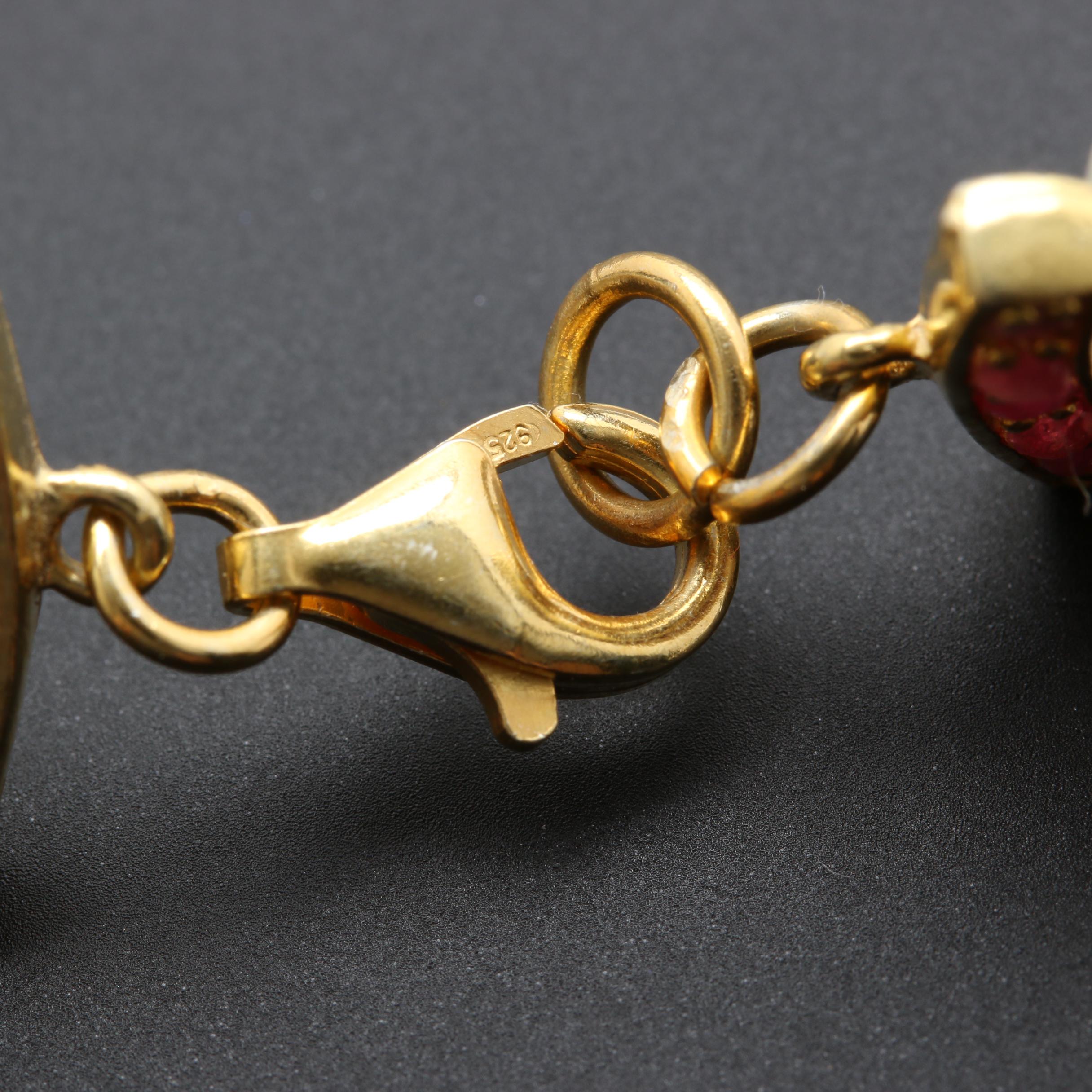 Sterling Silver Cultured Pearl, Emerald and Ruby Dragon Necklace