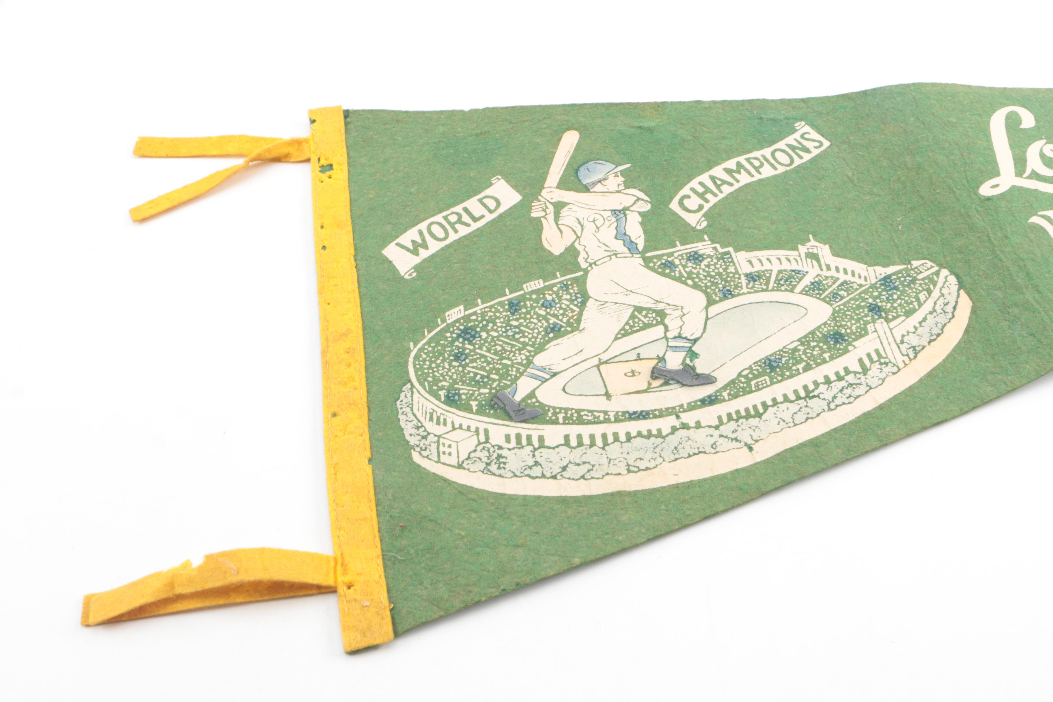 Vintage Felt Baseball Pennants Including Milwaukee Braves