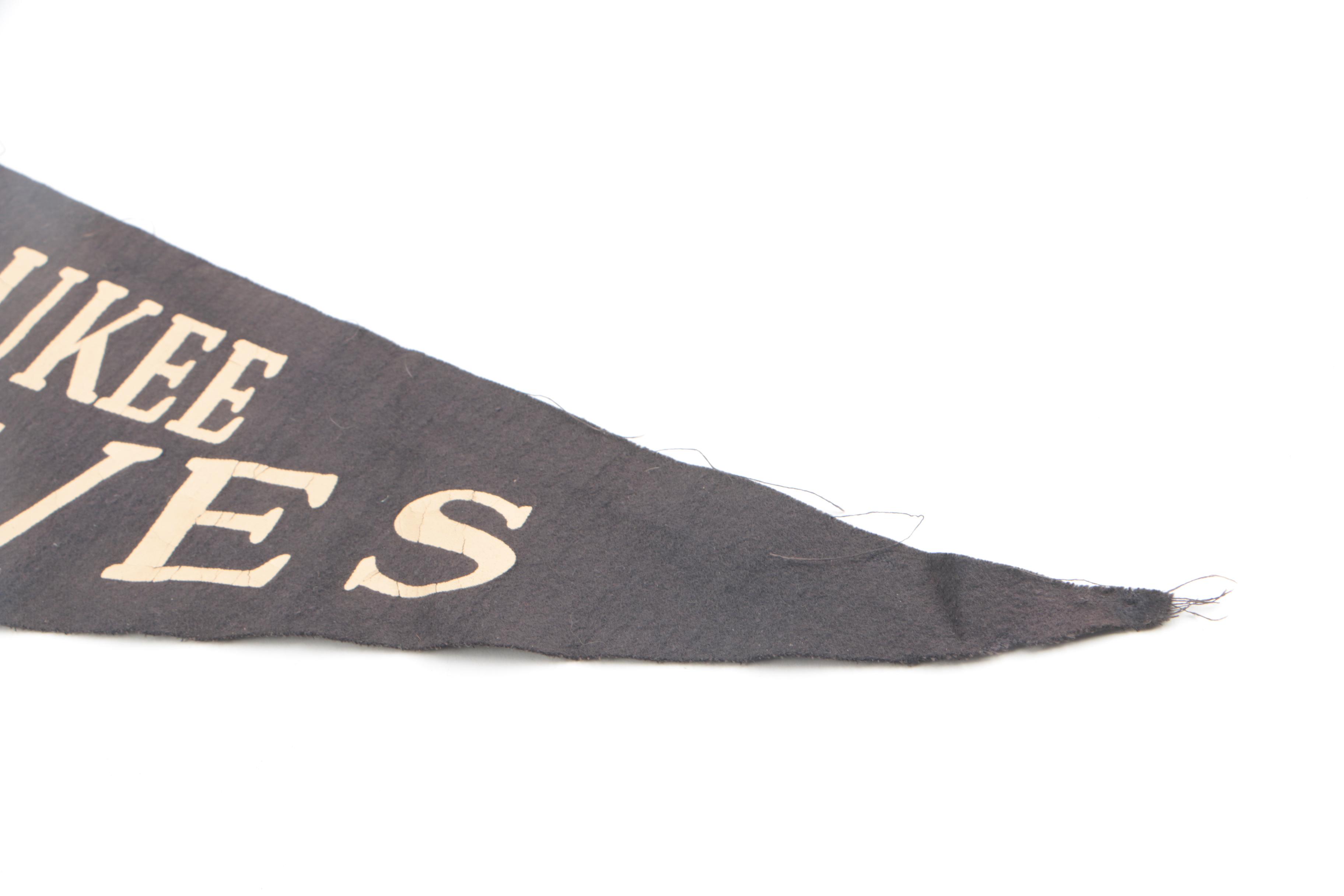 Vintage Felt Baseball Pennants Including Milwaukee Braves