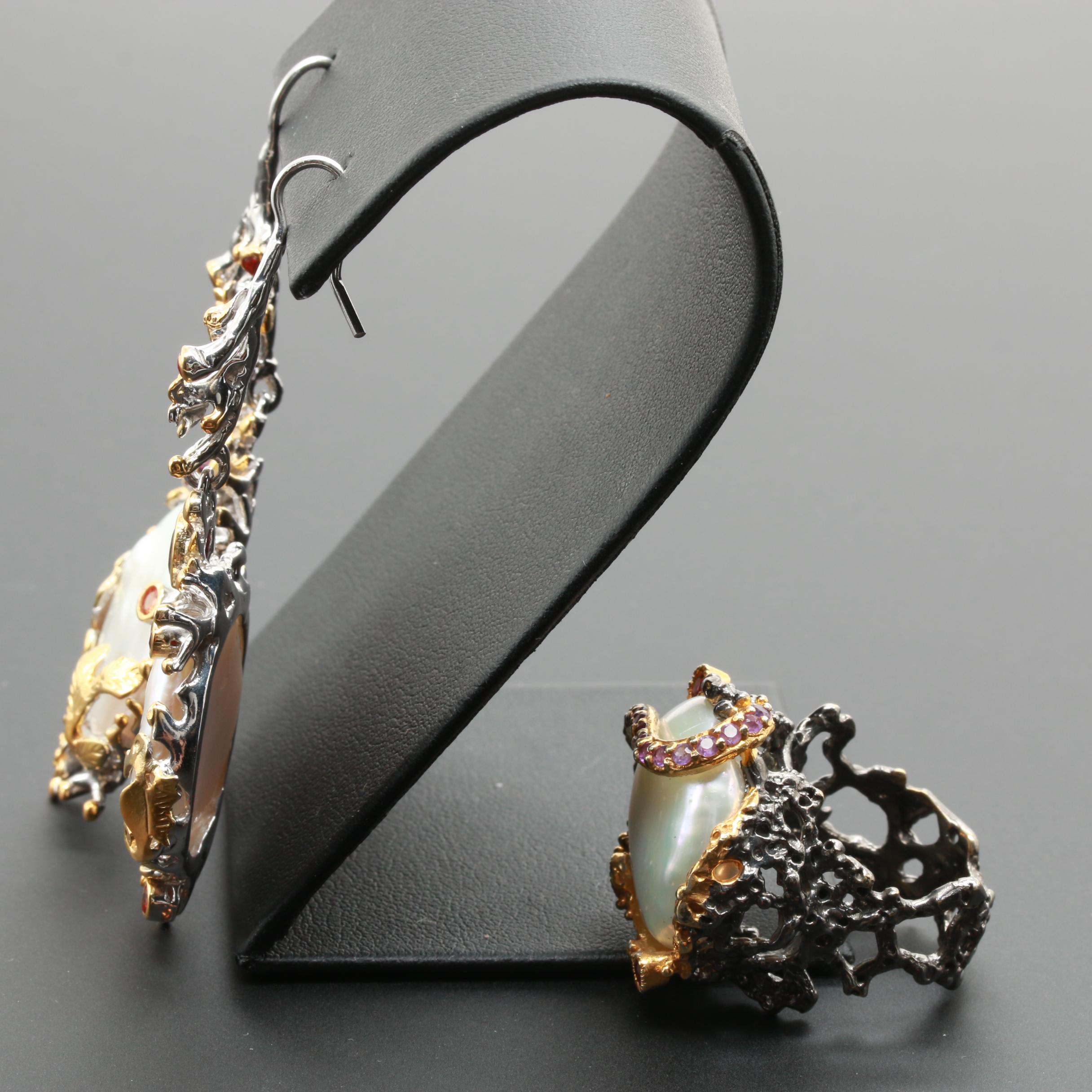 Sterling Silver Cultured Pearl and Gemstone Jewelry