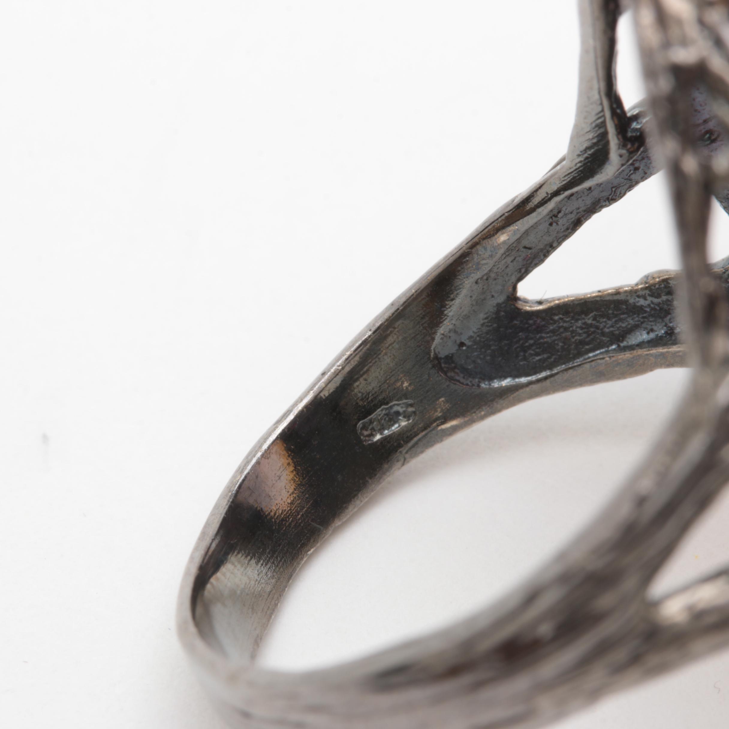 Sterling Silver Gemstone Ring Selection with Rose Quartz and Gold Wash Accents