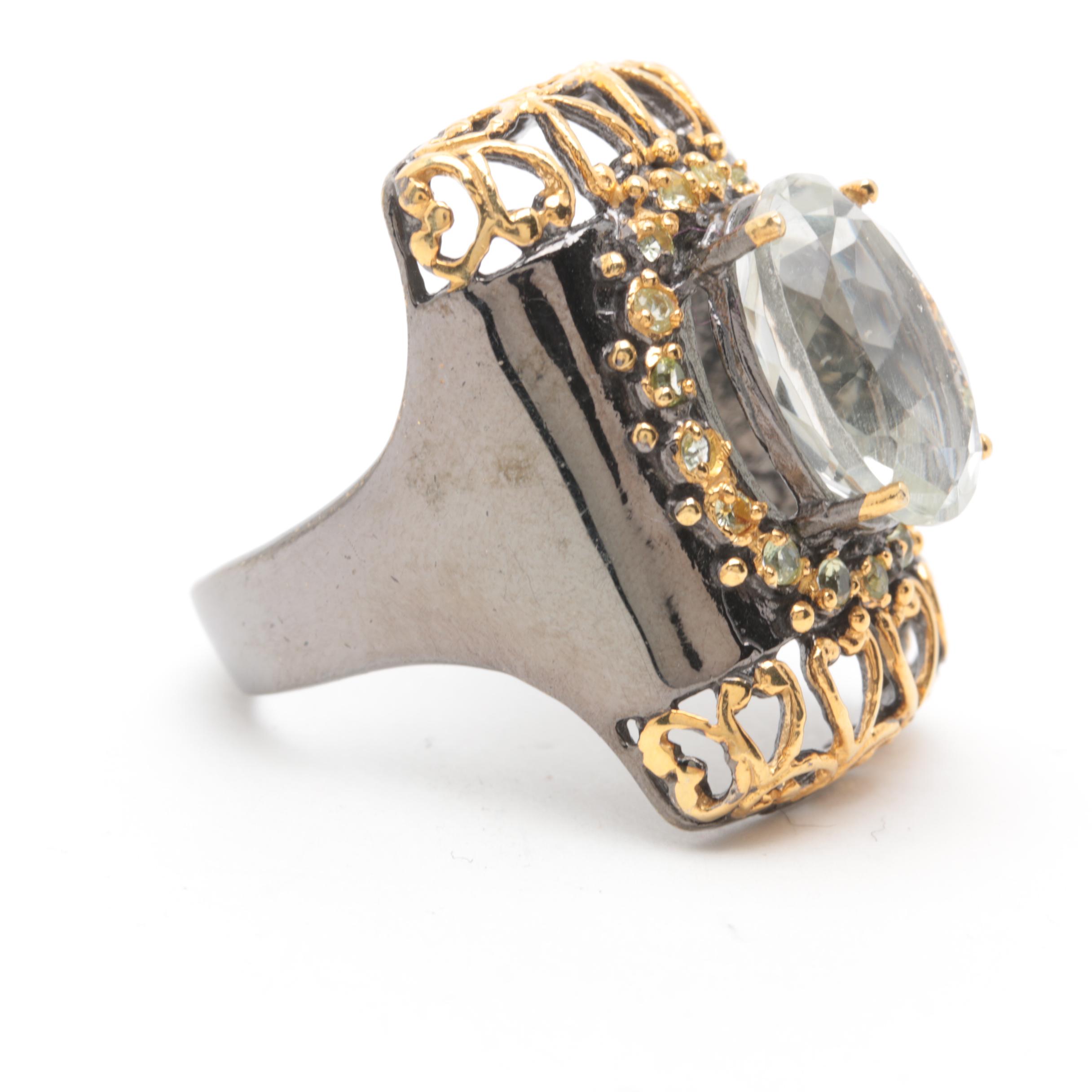 Sterling Silver Quartz Varieties and Other Gemstone Necklace and Ring