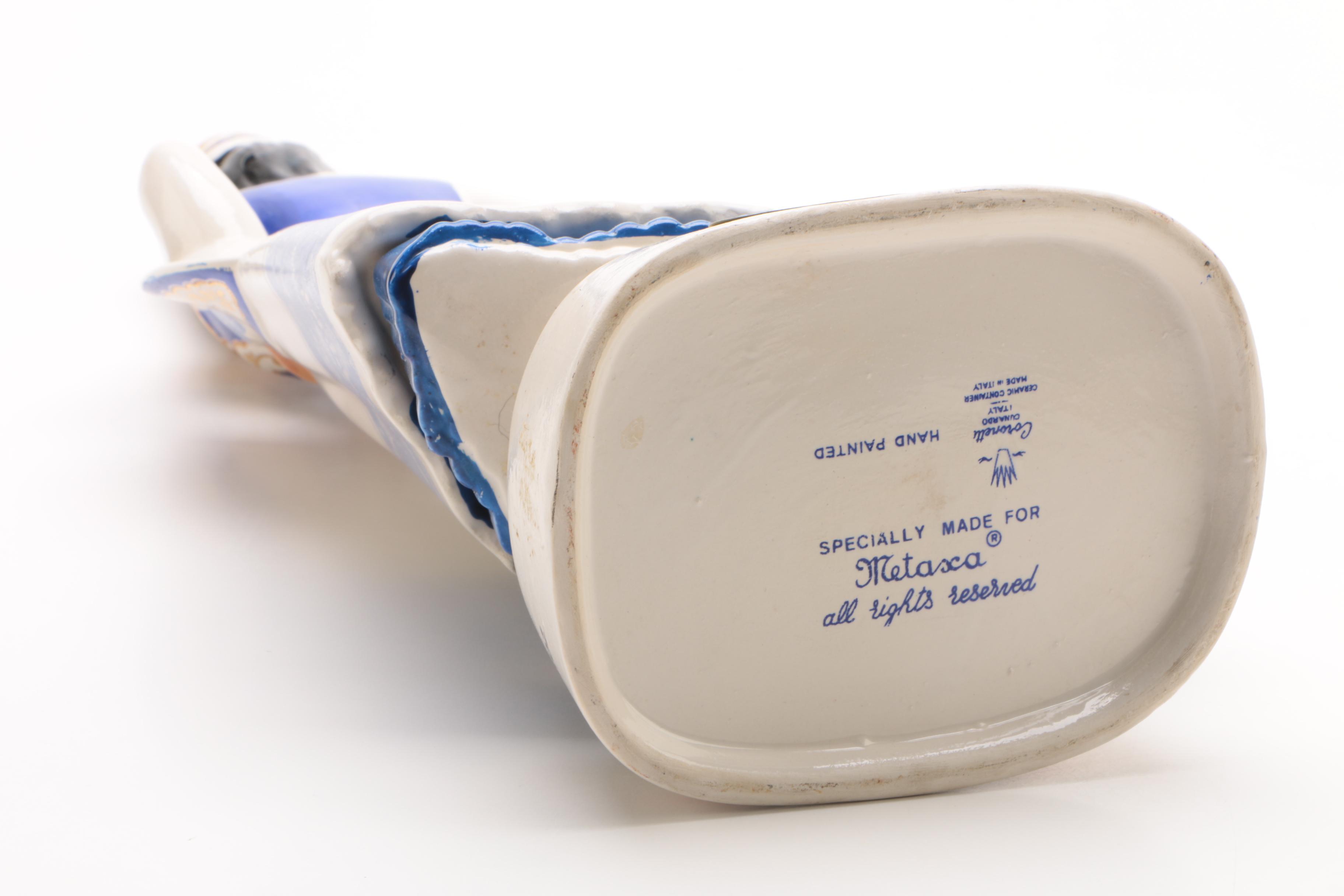 Vintage Metaxa Greek Liqueur Hand-Painted Liquor Decanter