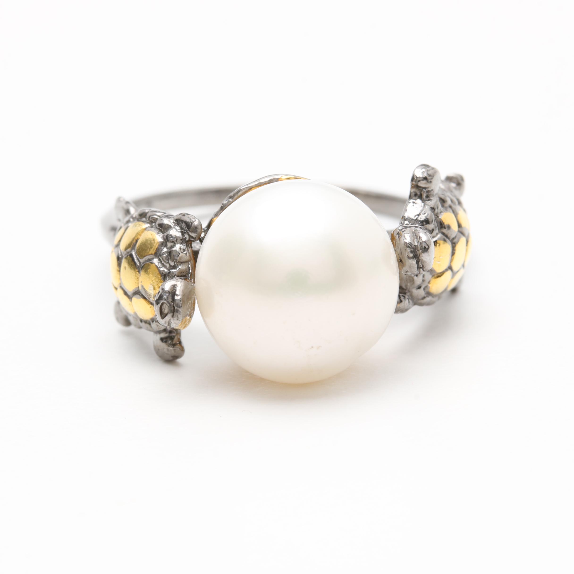 Sterling Silver Cultured Pearl and Peridot Rings