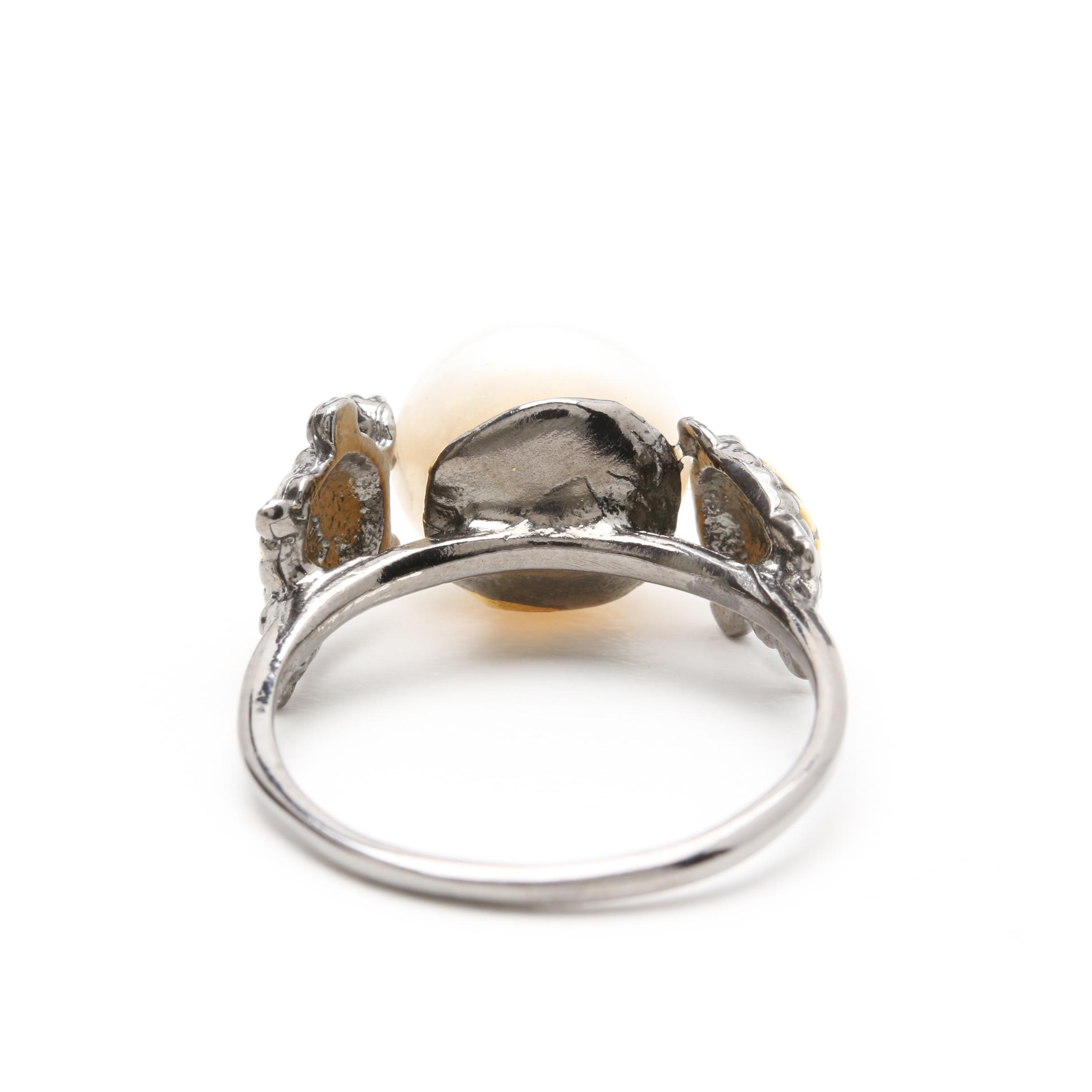 Sterling Silver Cultured Pearl and Peridot Rings