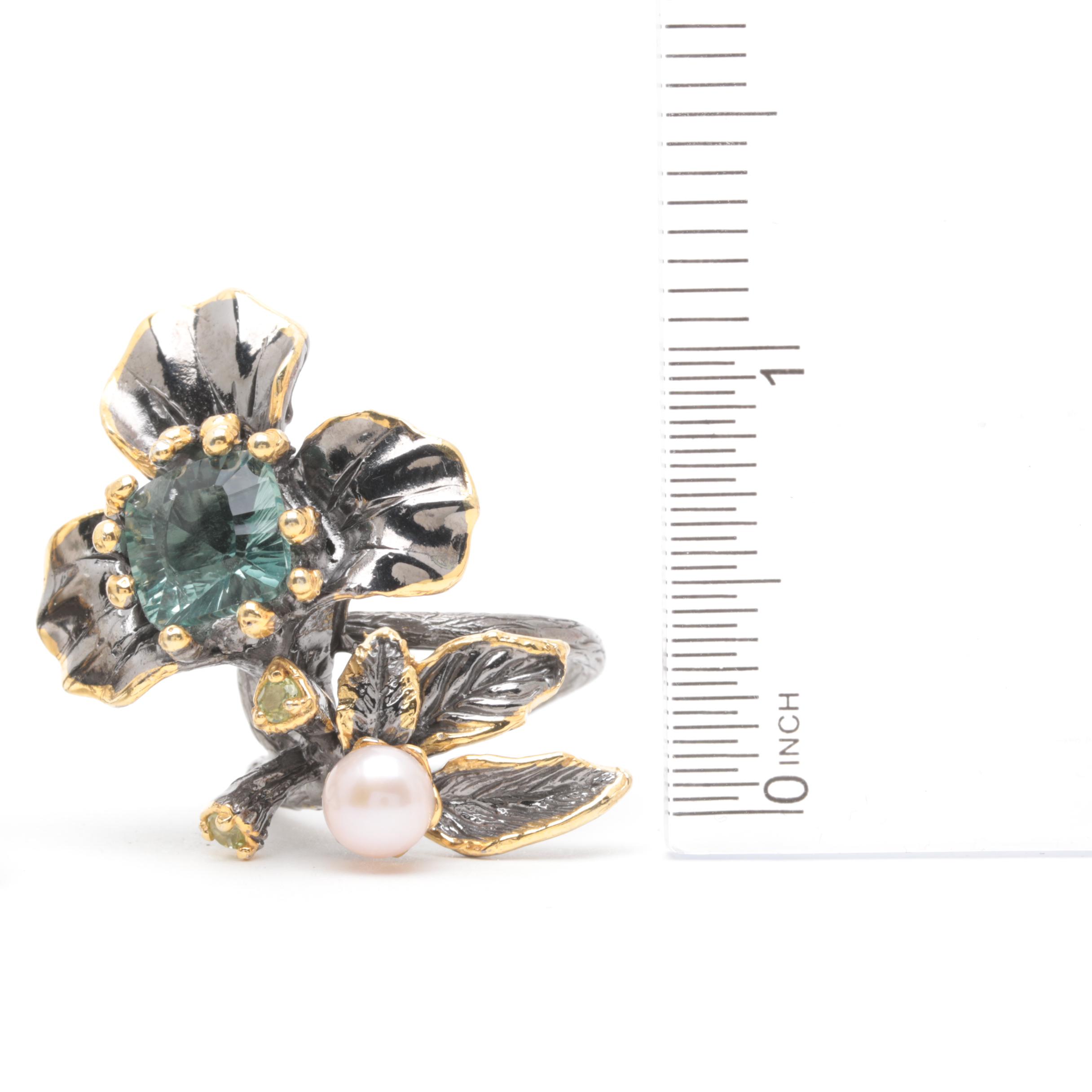 Sterling Silver Ring Selection with Jasper, Peridot, and Fluorite