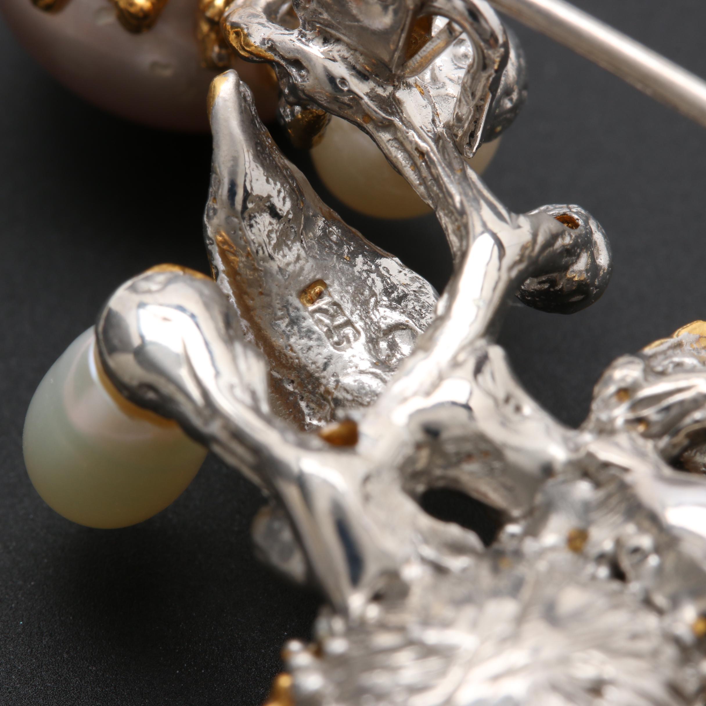 Sterling Silver Cultured Pearl, Garnet, and Peridot Demi Parure