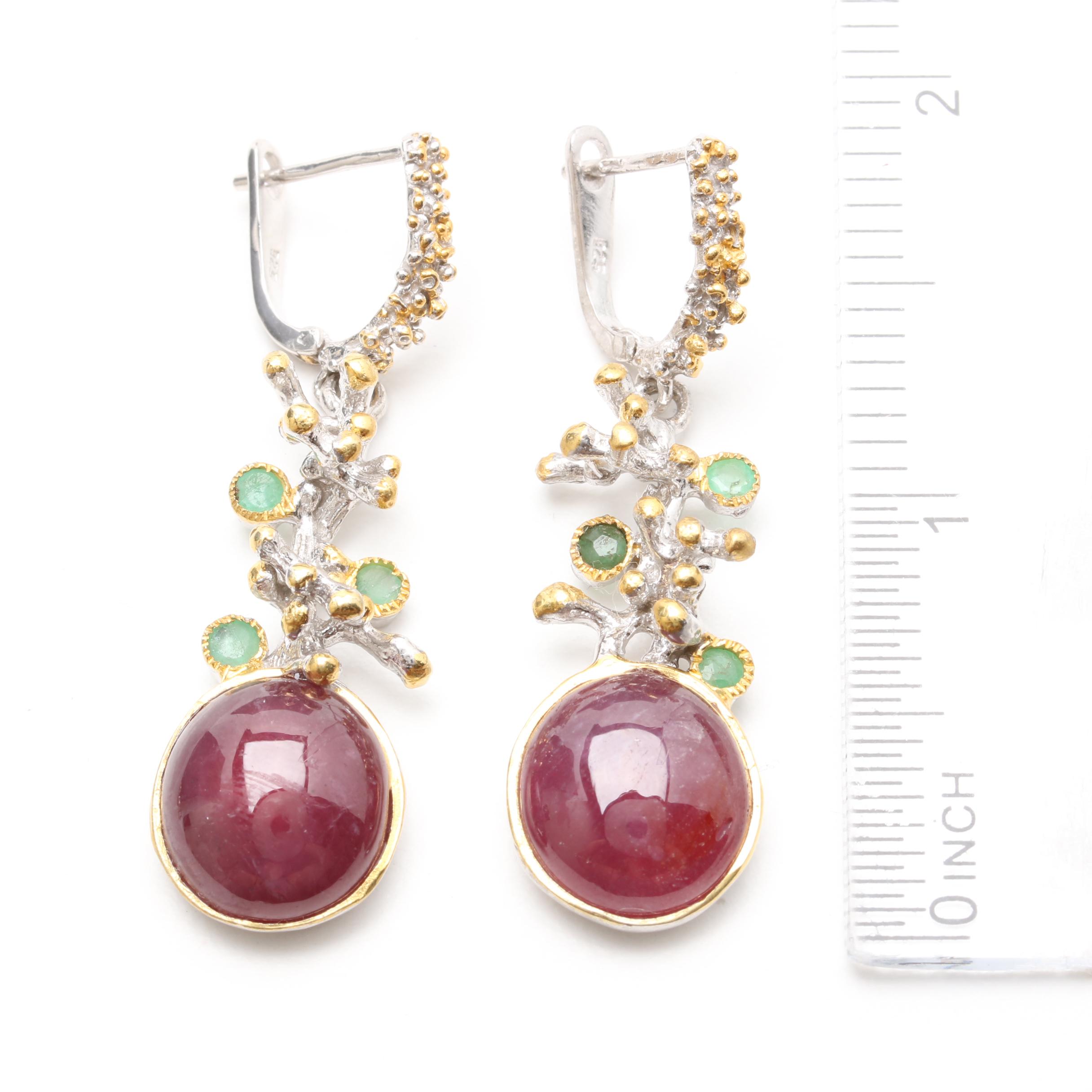 Sterling Silver Cultured Pearl and Gemstone Earrings