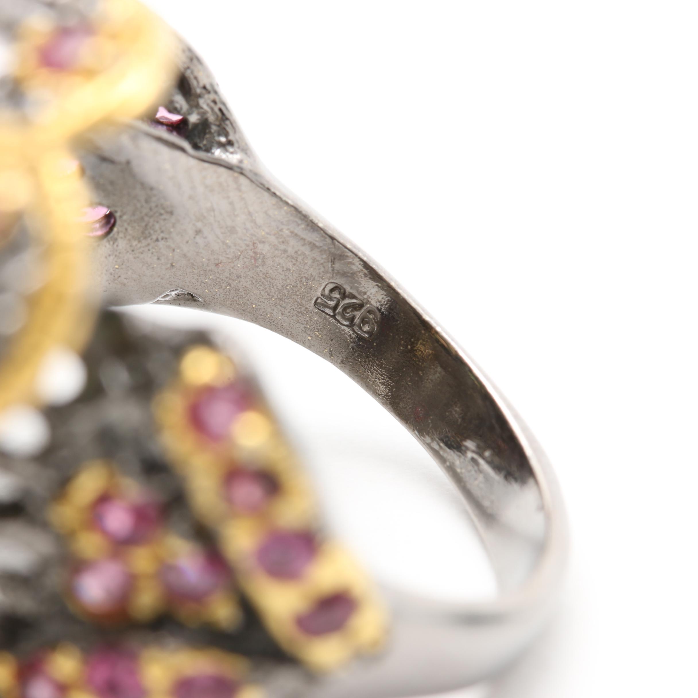 Sterling Silver Opal, Rhodolite Garnet, and Peridot Demi Parure