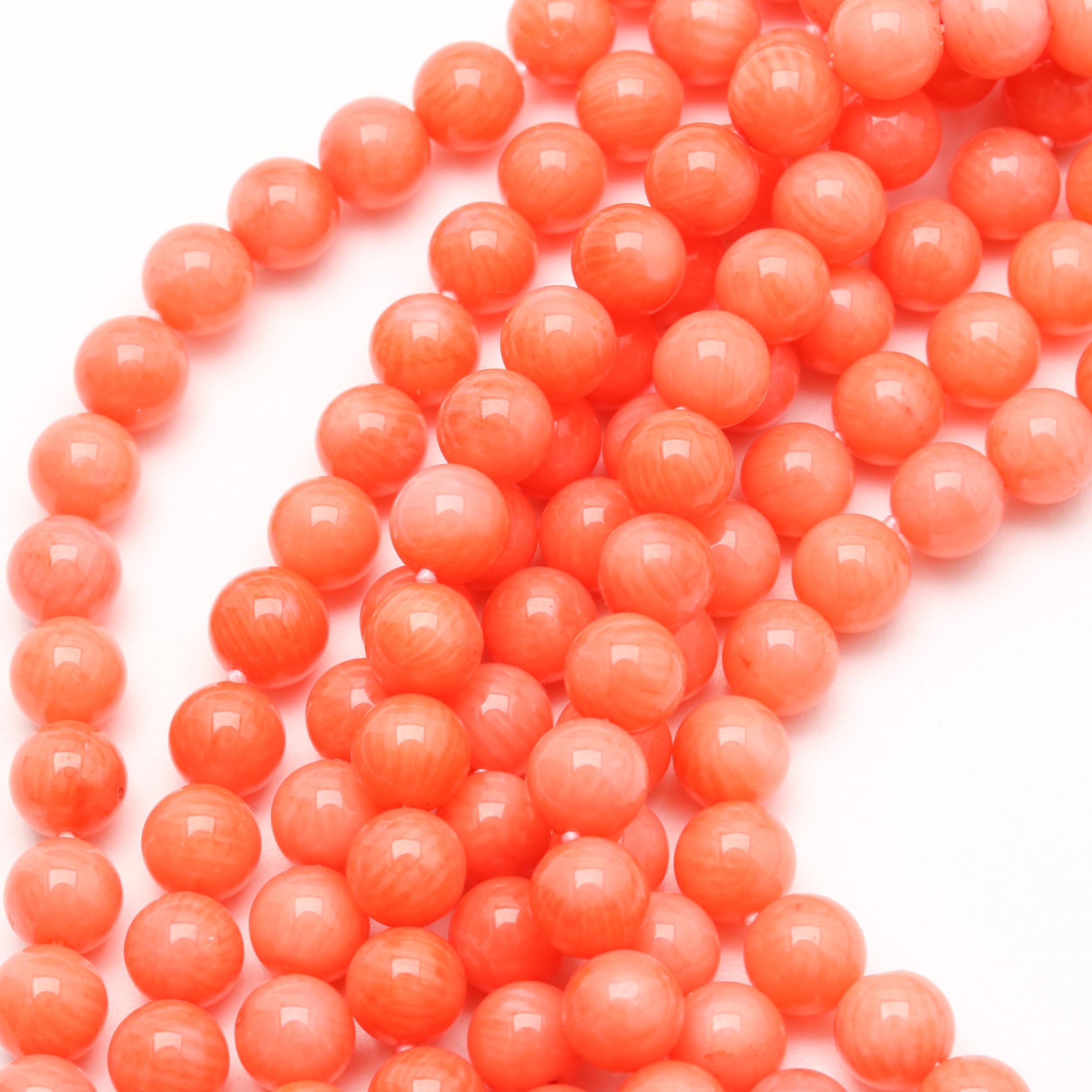 Sterling Silver Coral and Blister Pearl/ Shell Necklace