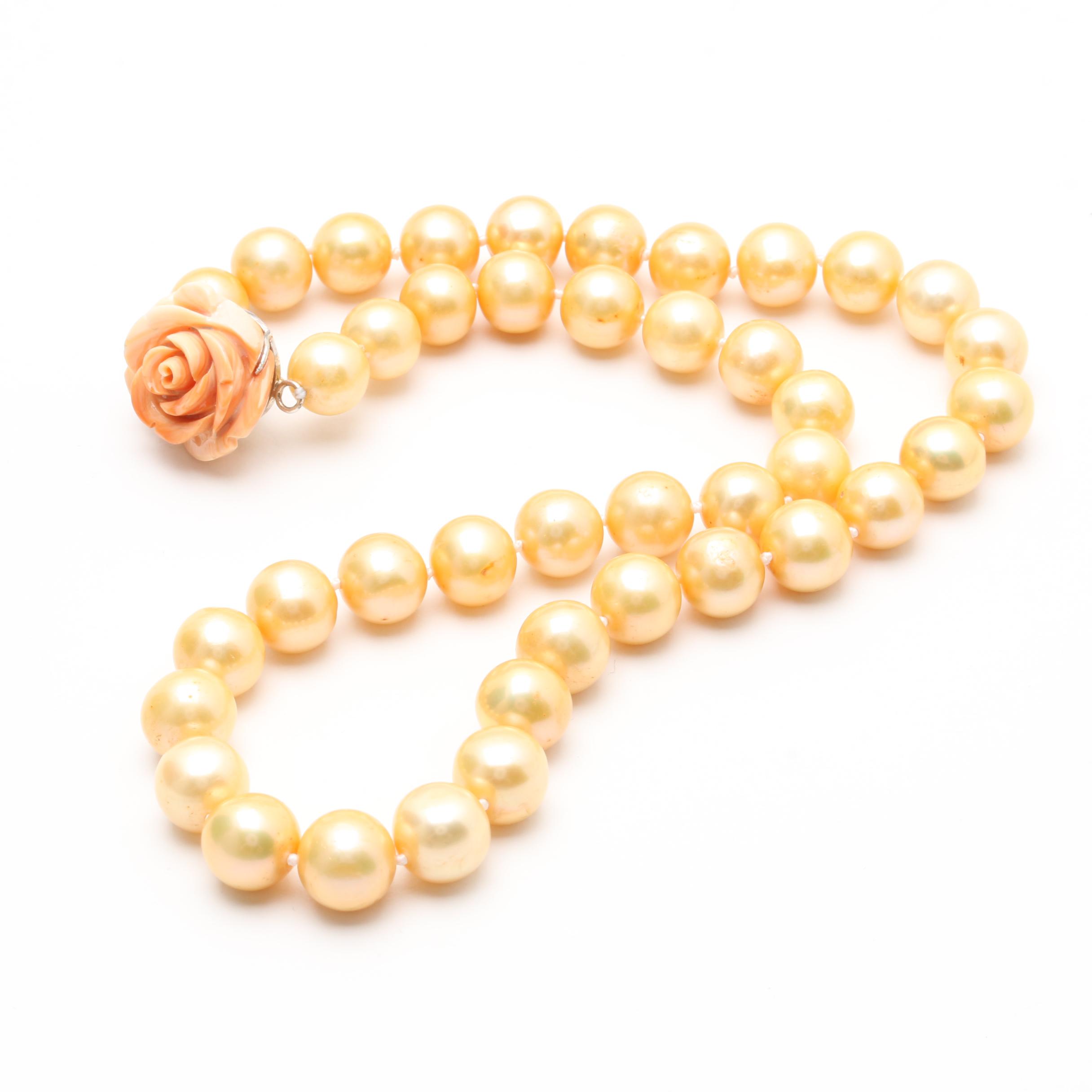 Sterling Silver Cultured Pearl and Shell Necklace