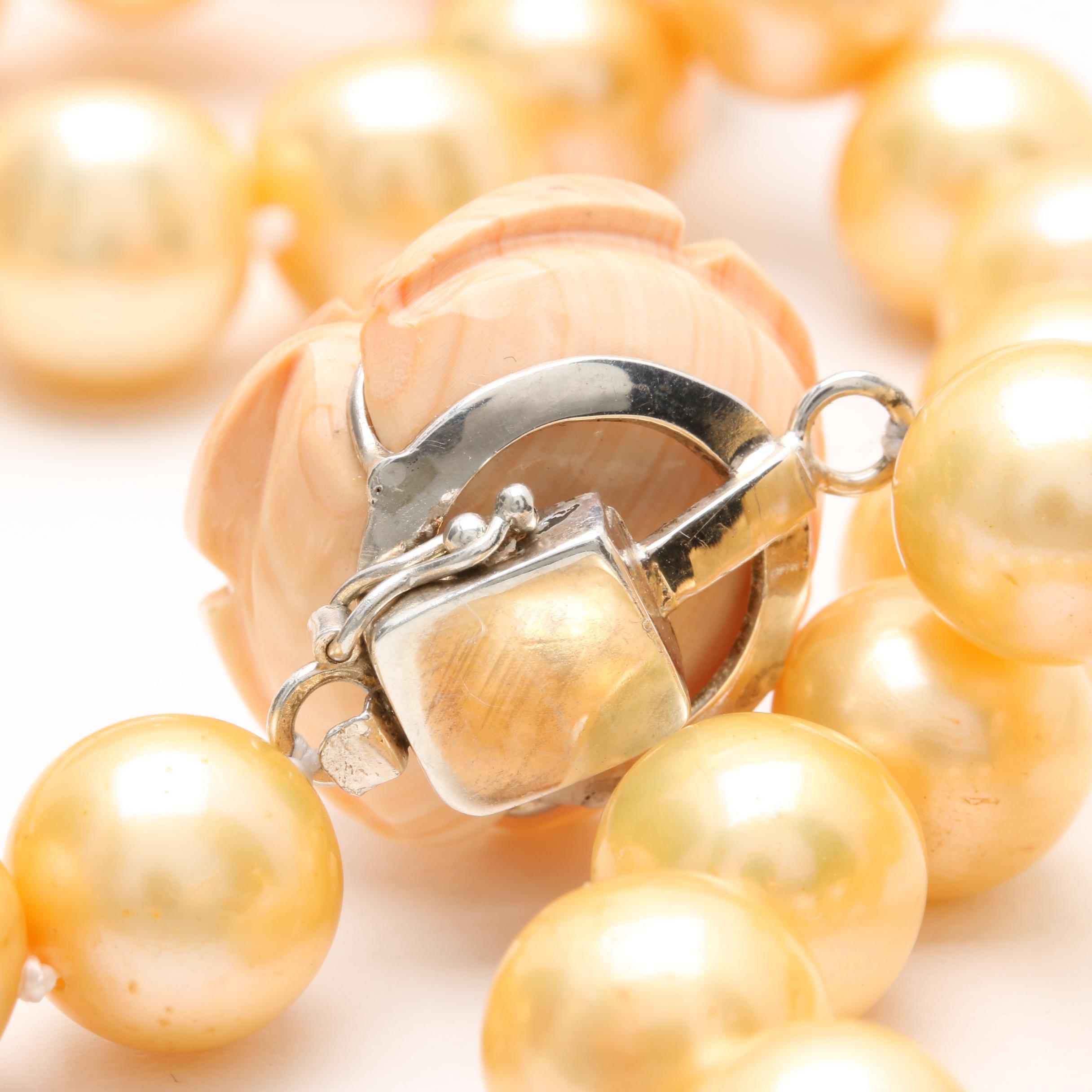 Sterling Silver Cultured Pearl and Shell Necklace