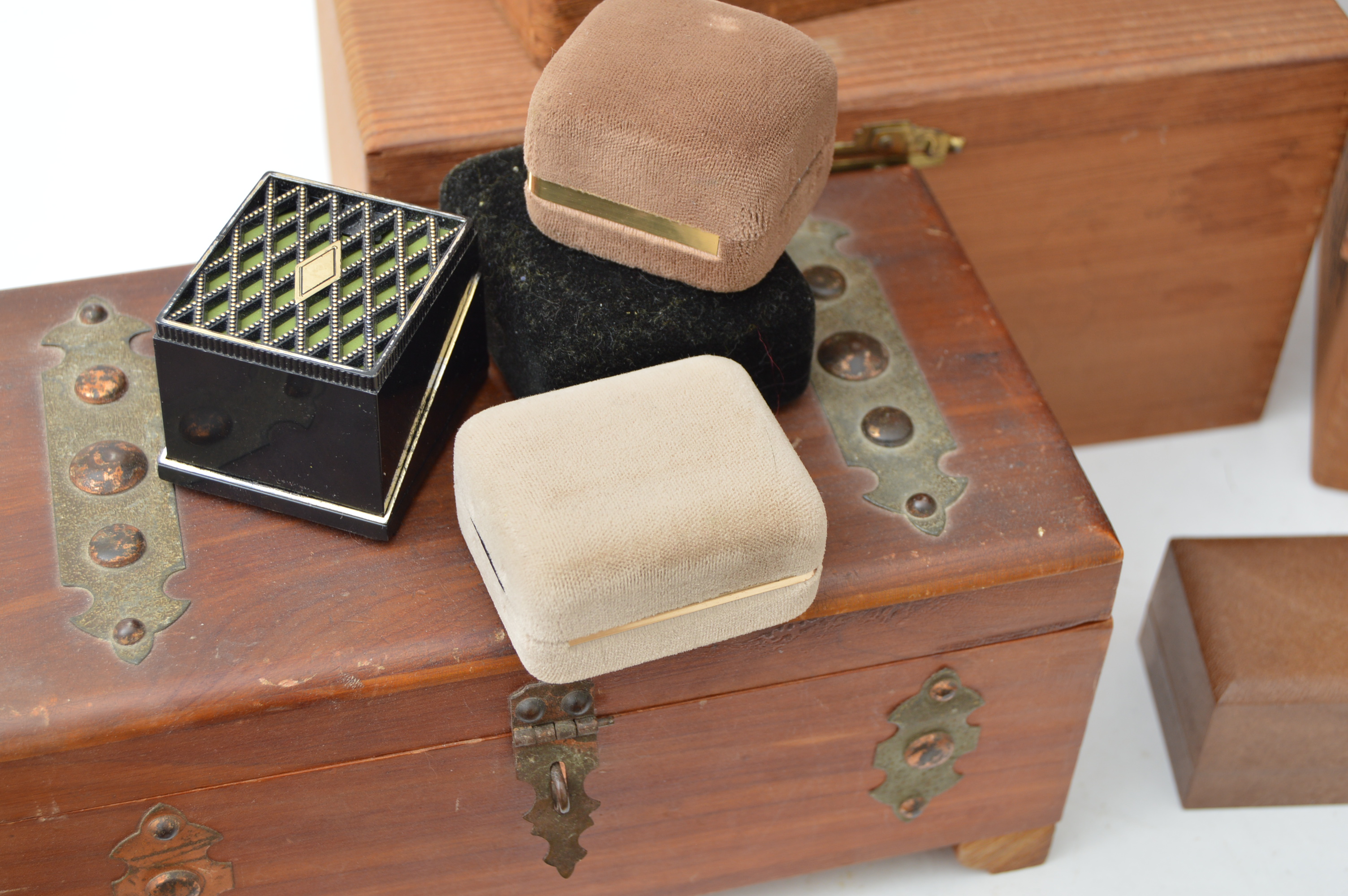 Collection of Wooden Cigar Boxes and Jewelry Cases