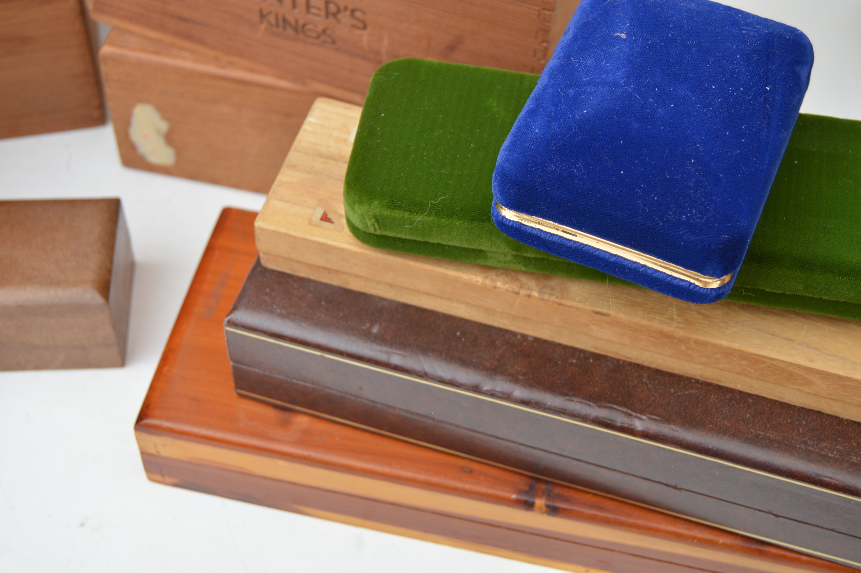 Collection of Wooden Cigar Boxes and Jewelry Cases