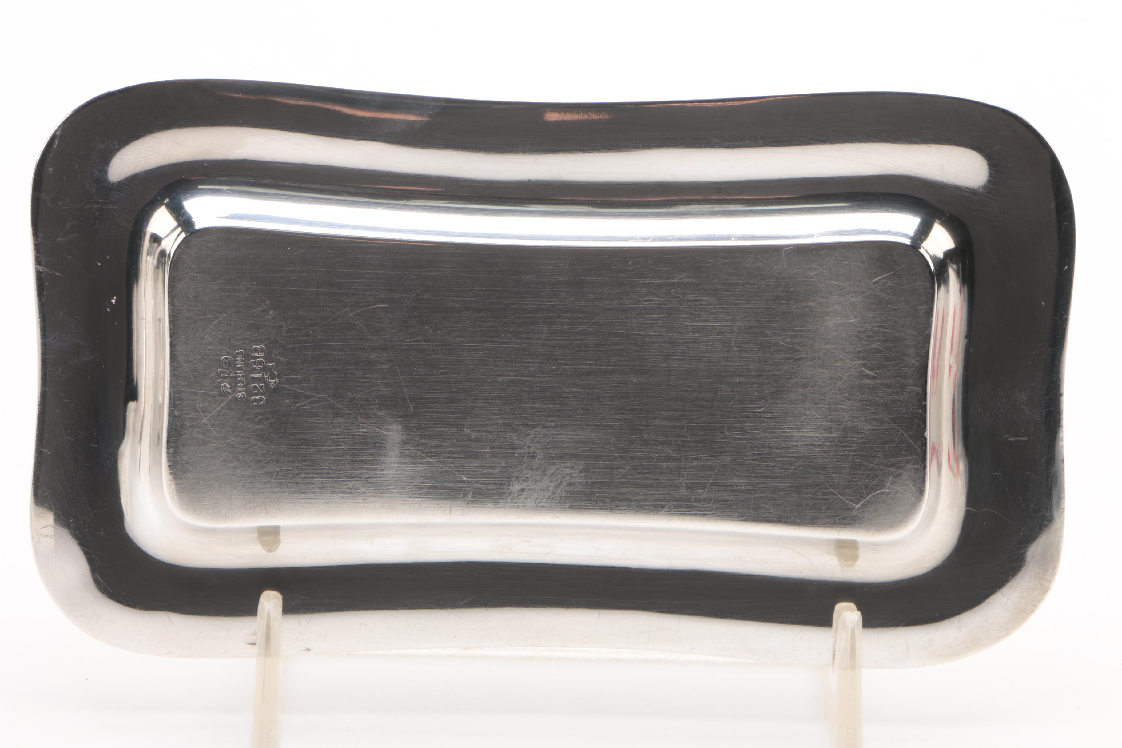 Antique Gorham Sterling Silver Dish with American and Spanish Silver Tableware