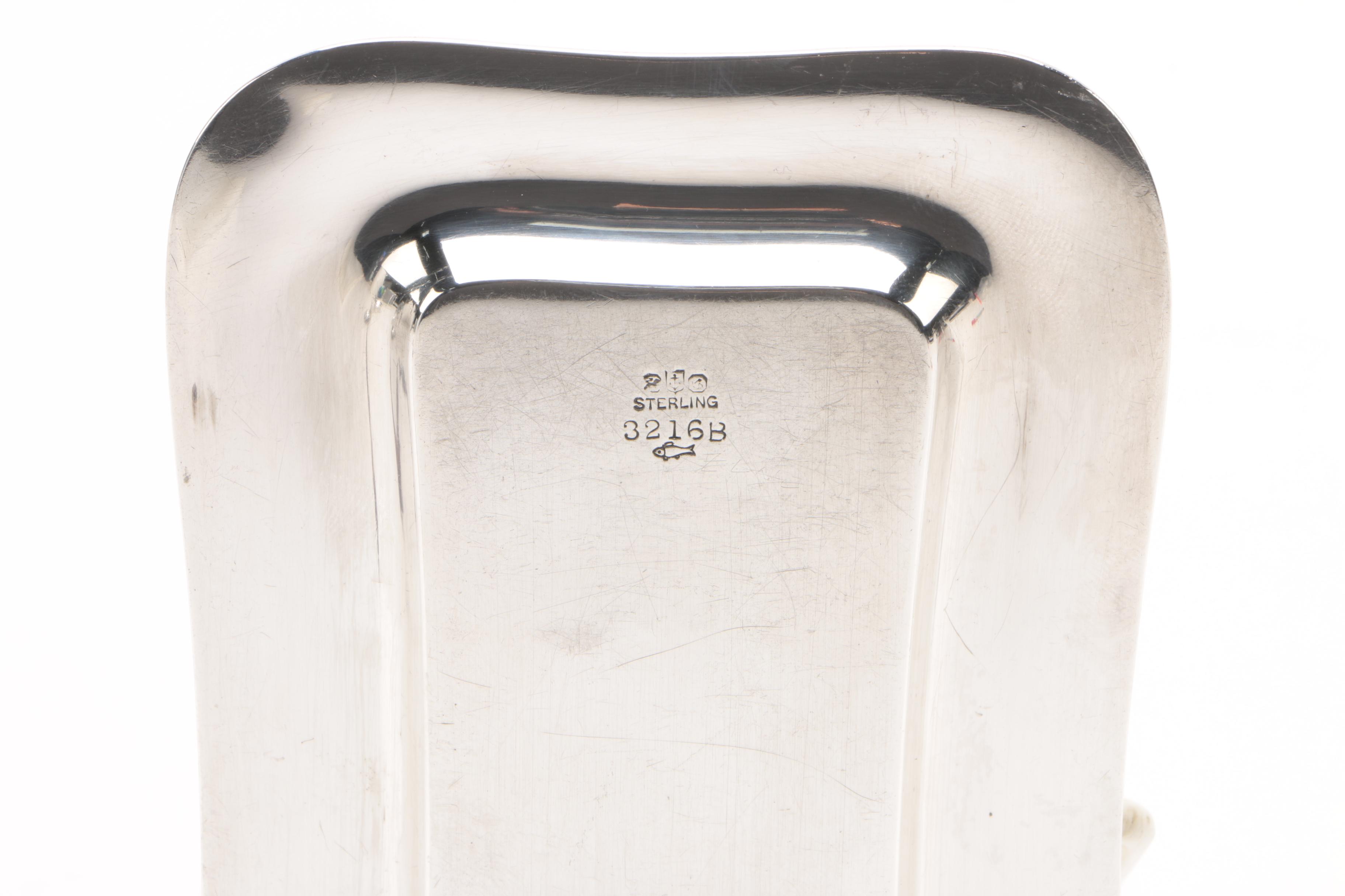 Antique Gorham Sterling Silver Dish with American and Spanish Silver Tableware