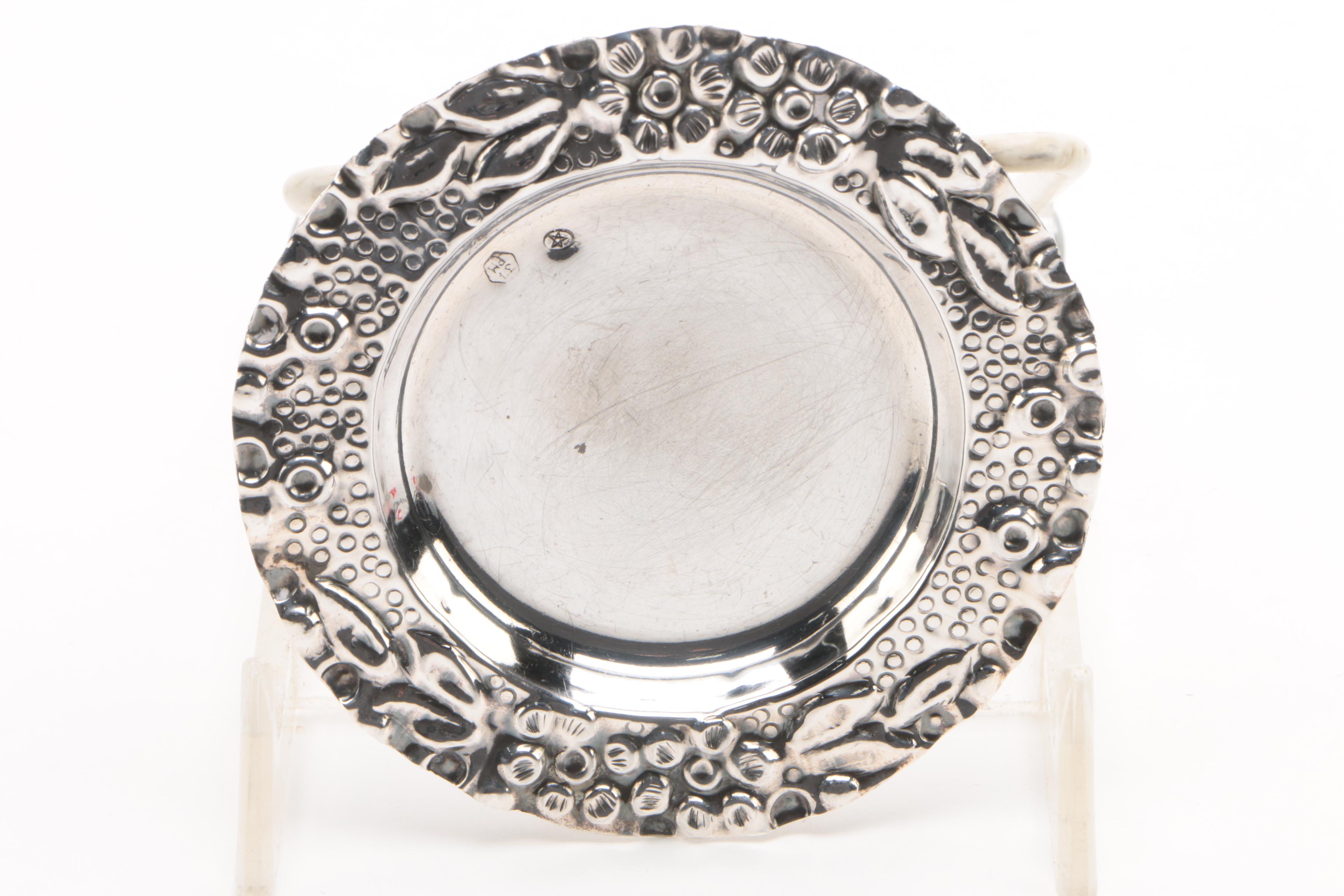 Antique Gorham Sterling Silver Dish with American and Spanish Silver Tableware