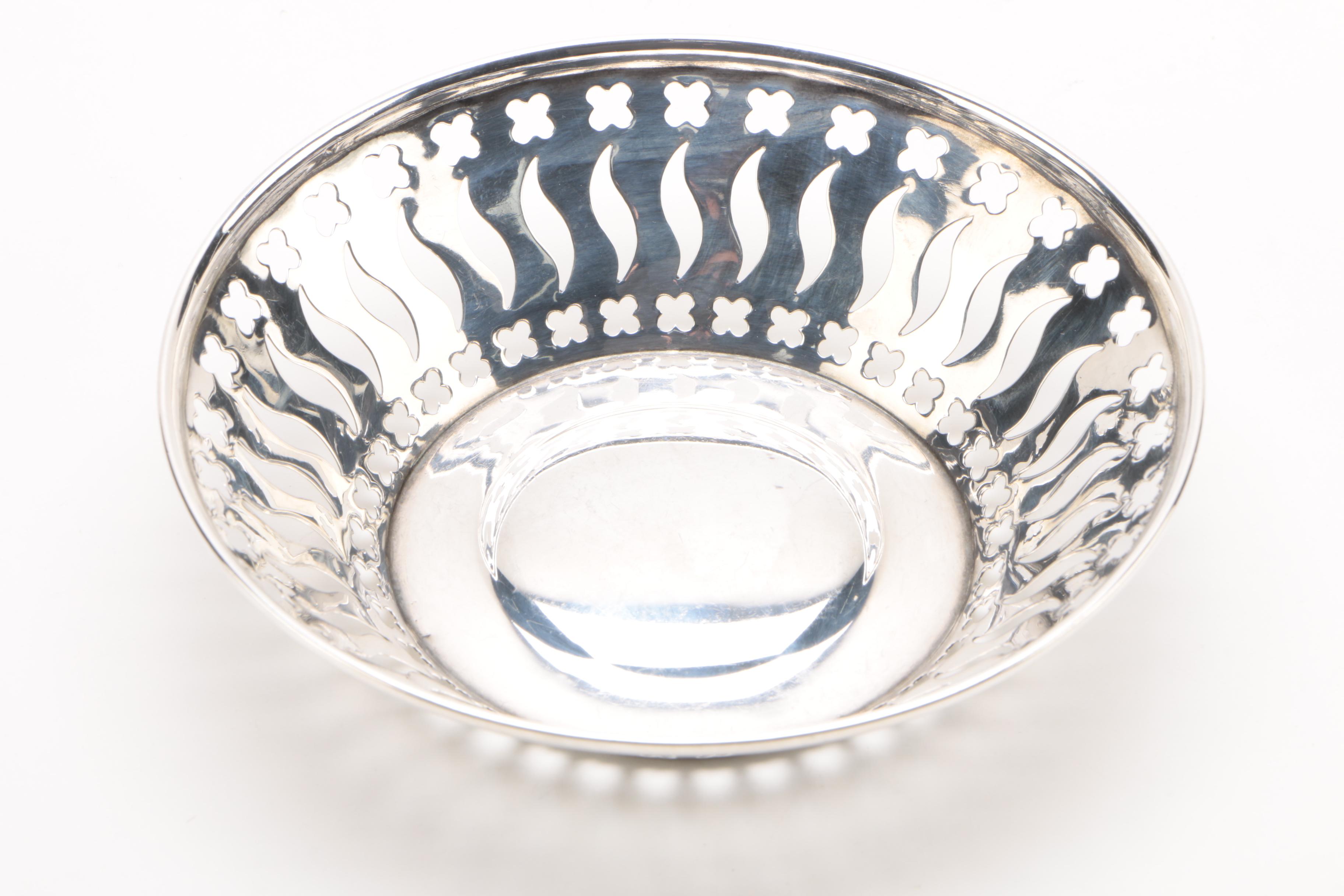 Antique Gorham Sterling Silver Dish with American and Spanish Silver Tableware