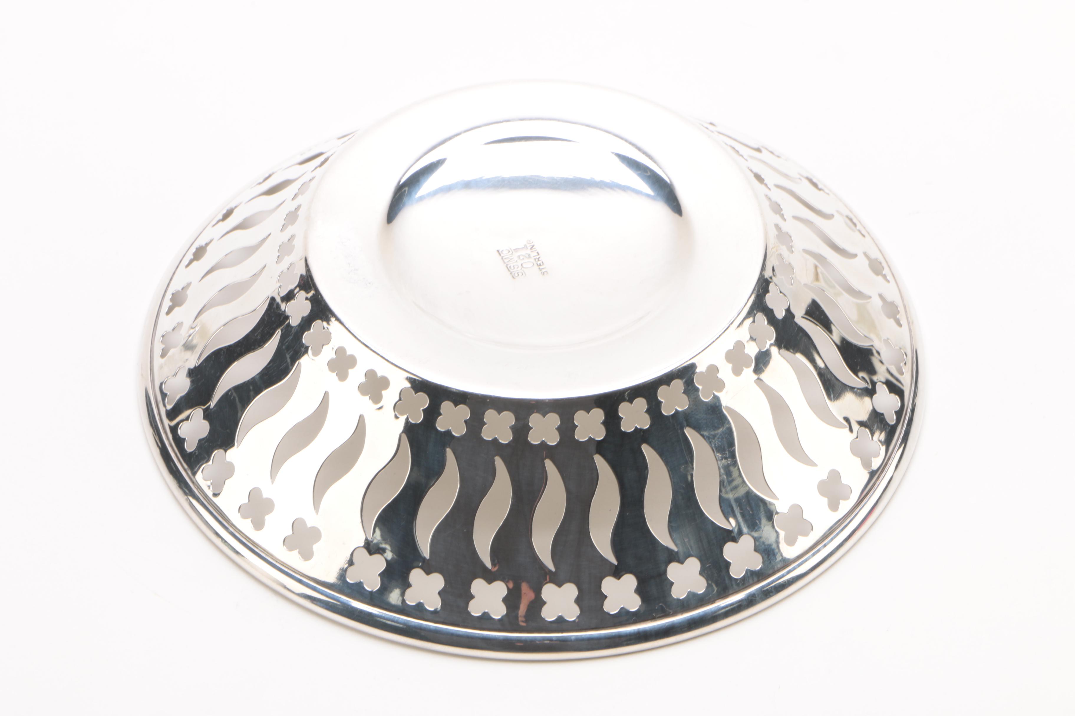 Antique Gorham Sterling Silver Dish with American and Spanish Silver Tableware