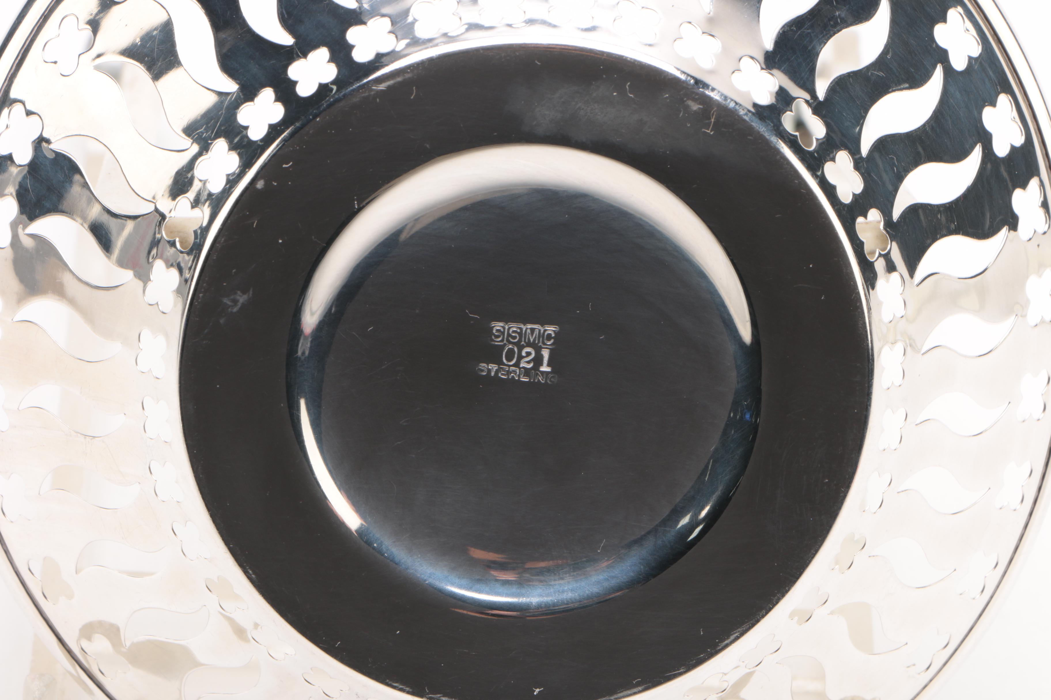 Antique Gorham Sterling Silver Dish with American and Spanish Silver Tableware