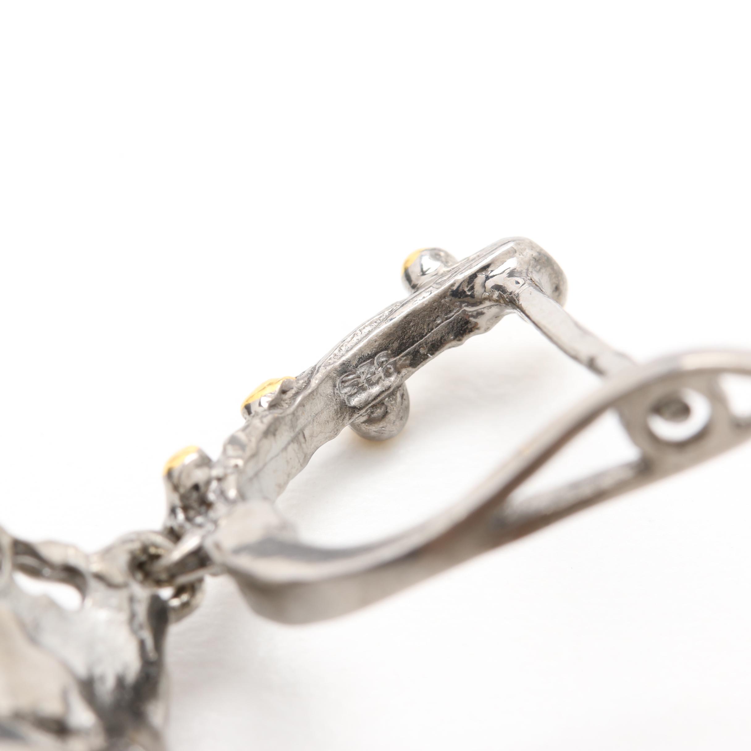 Sterling Silver Quartz, Black Onyx and Garnet Ring and Earrings