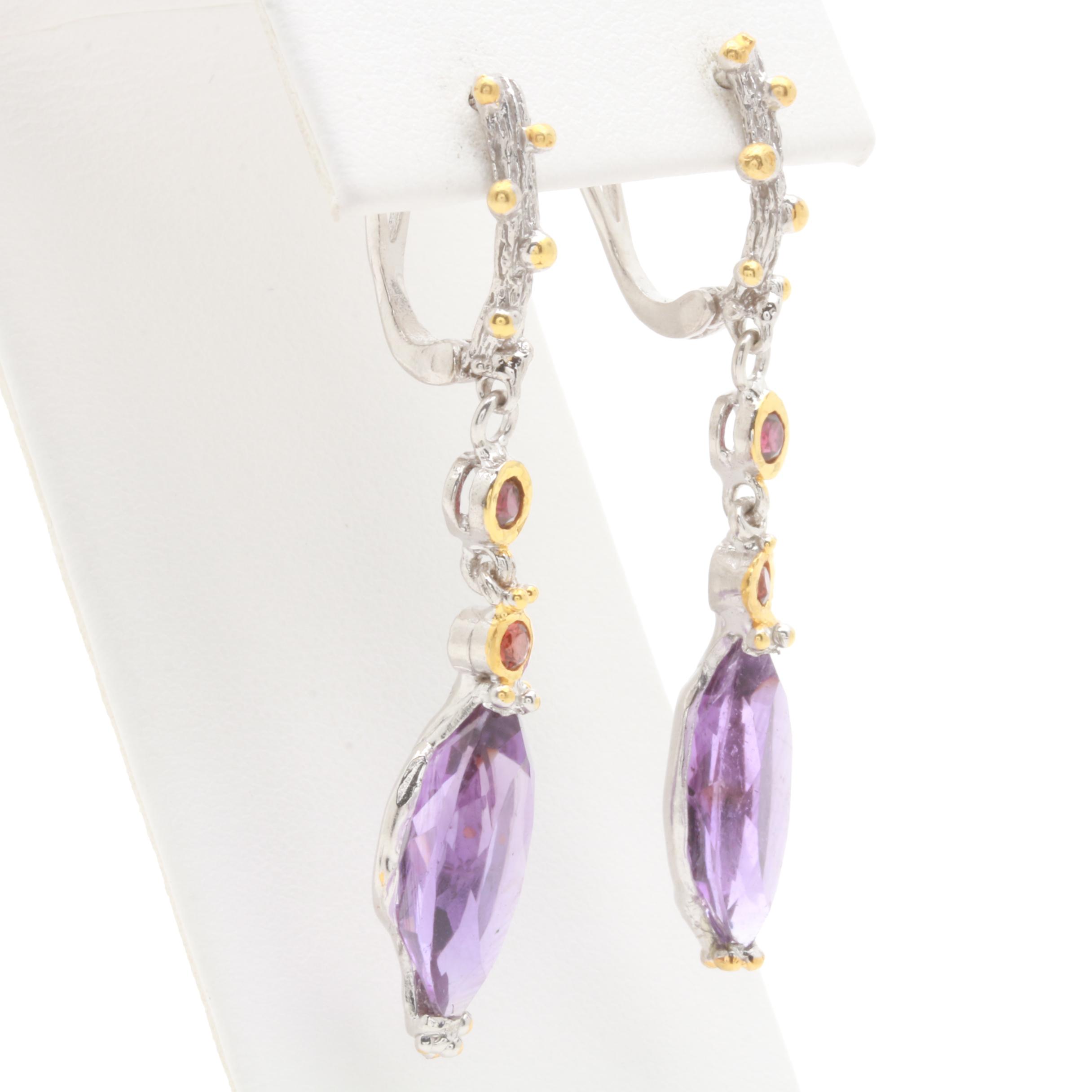 Sterling Silver Amethyst and Gemstone Demi Parure