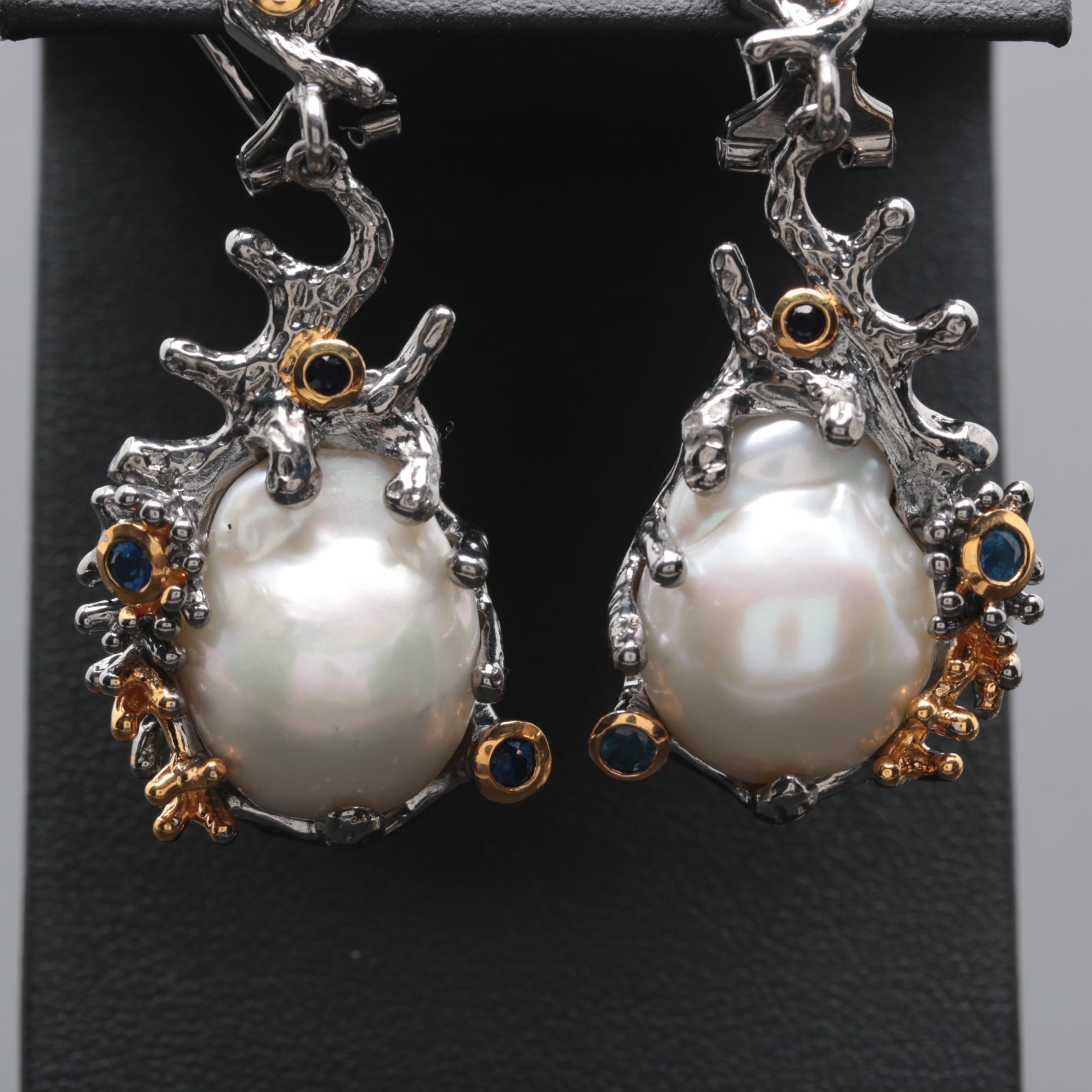 Sterling Silver Multi-Gemstone Abstract Ring and Earrings with Citrine