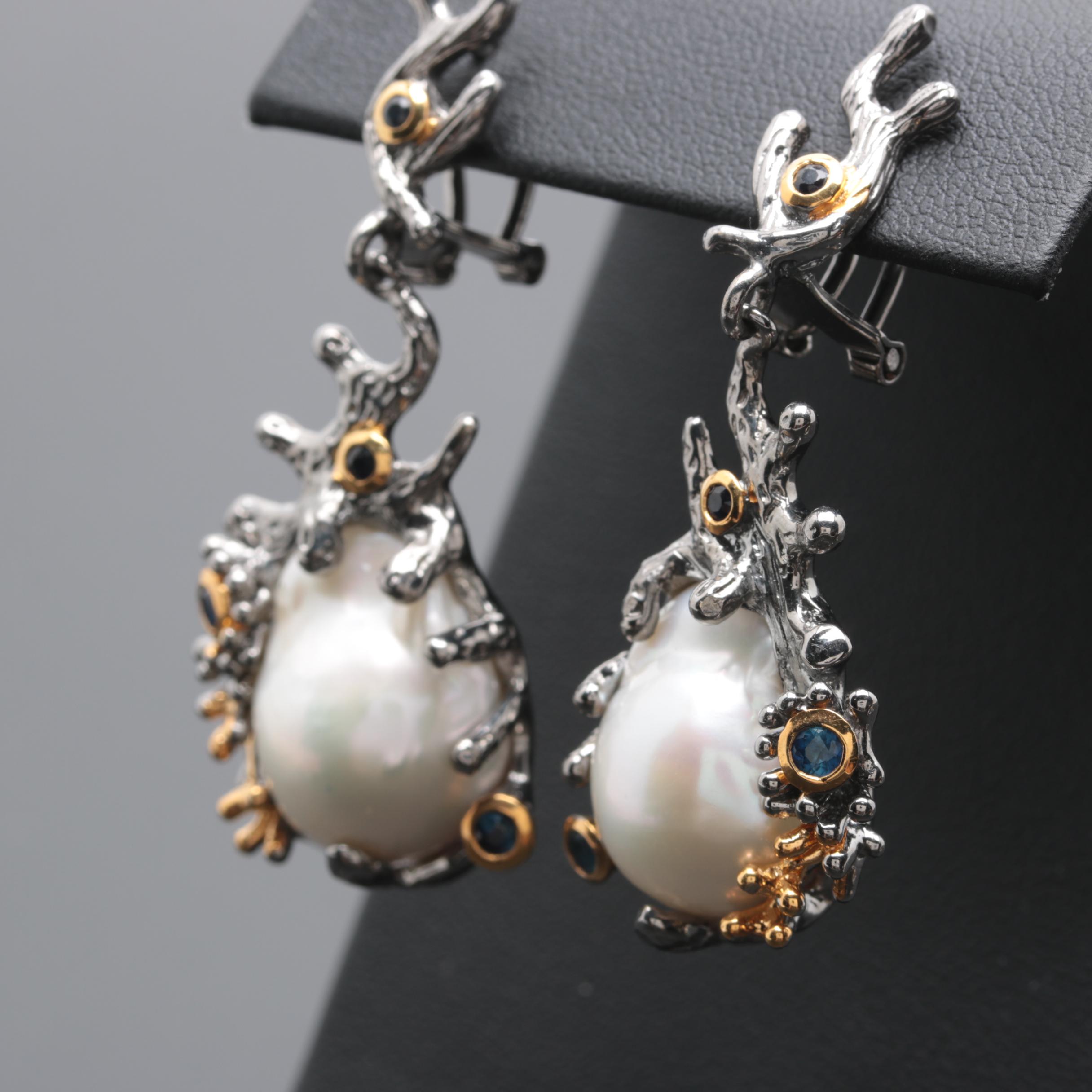 Sterling Silver Multi-Gemstone Abstract Ring and Earrings with Citrine