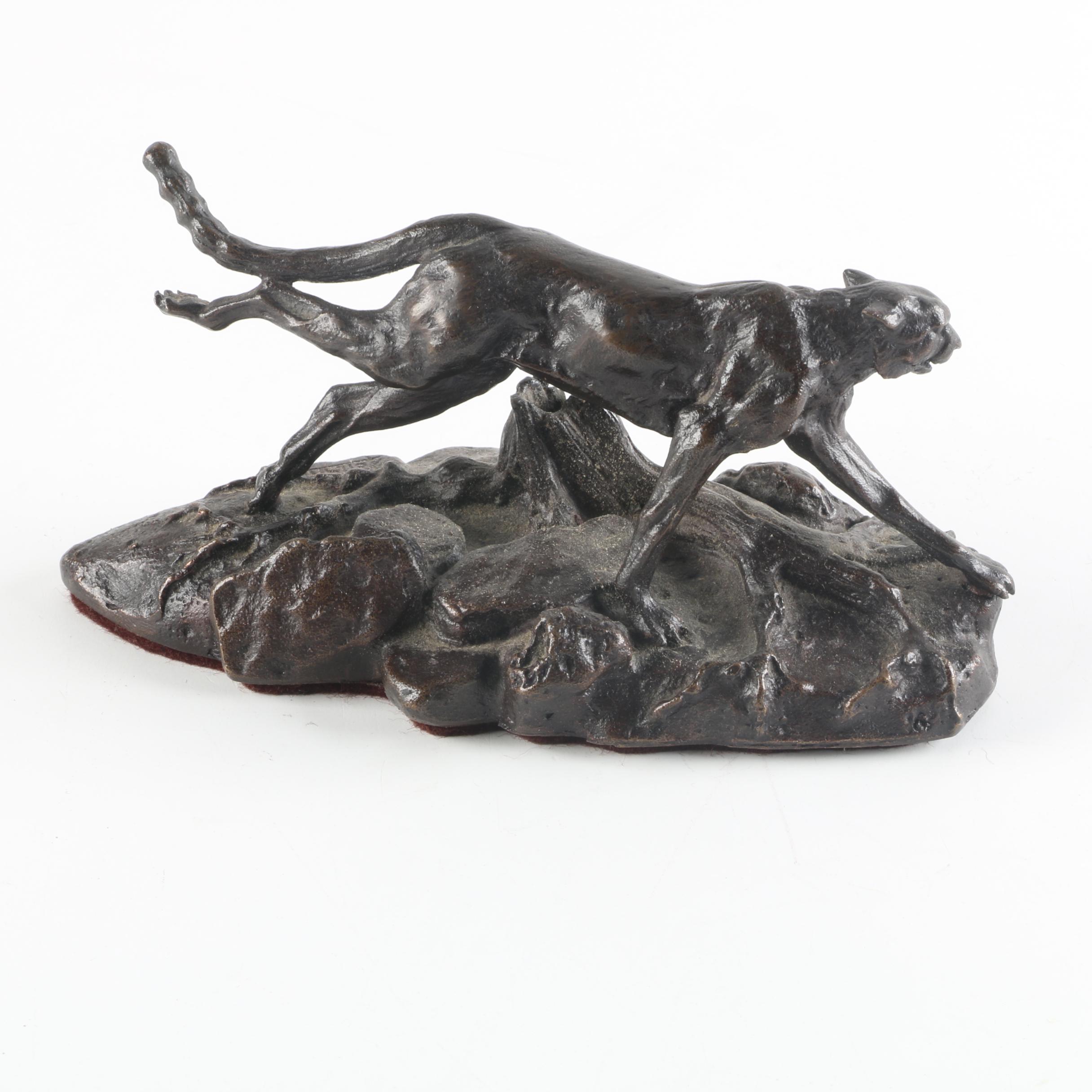 Franklin Mint Bronze Figurines of Greater Kudu and Cheetah