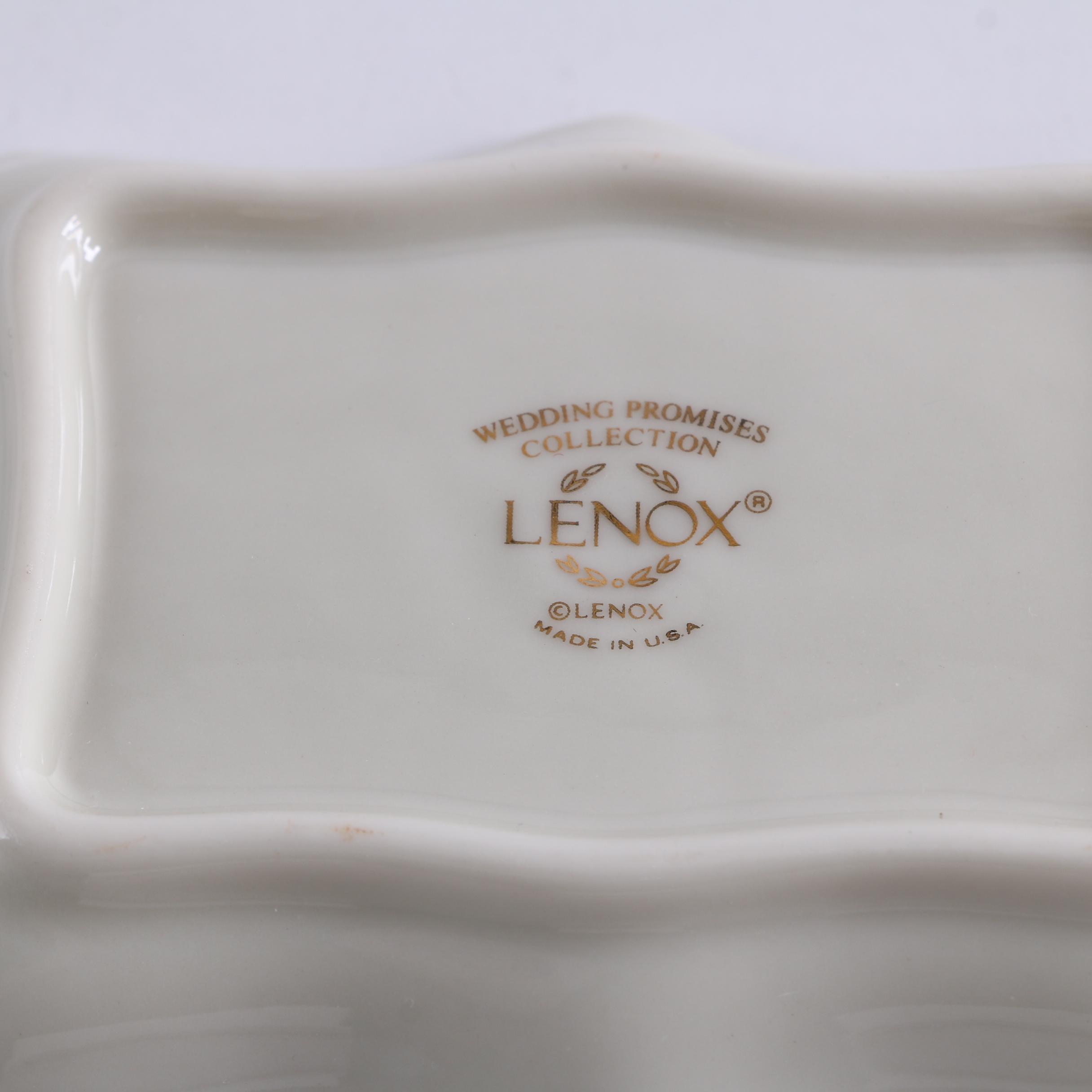 Lenox "Georgian Collection" Clock with "Rose Manor" and "Wedding Promises" Trays
