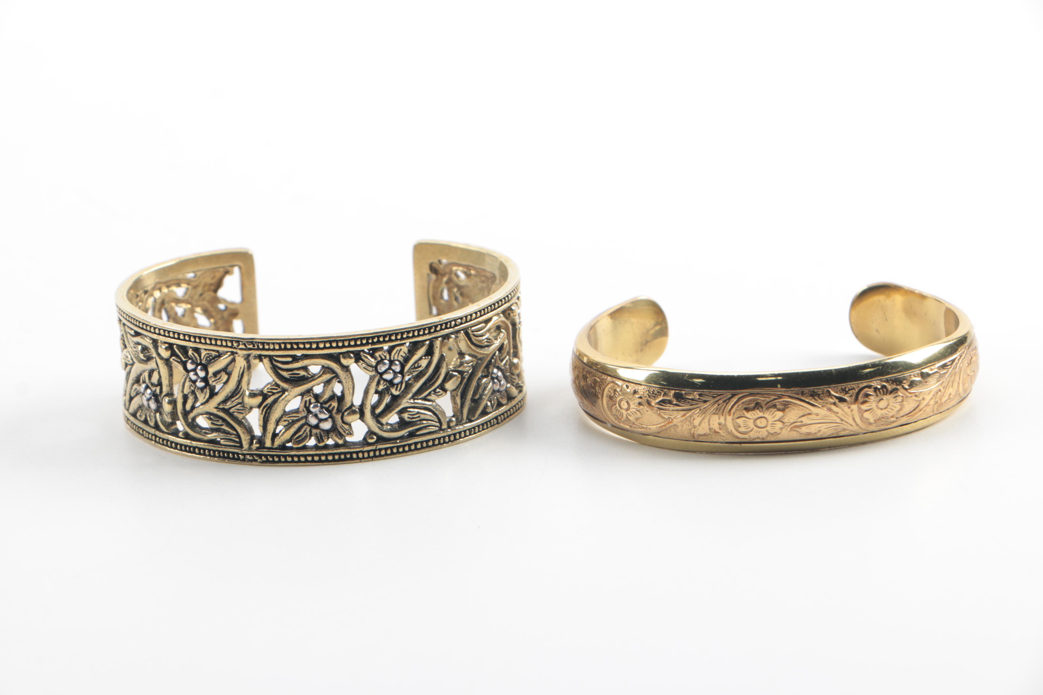 Gold Tone Foilback and Dichroic Glass Jewelry Assortment