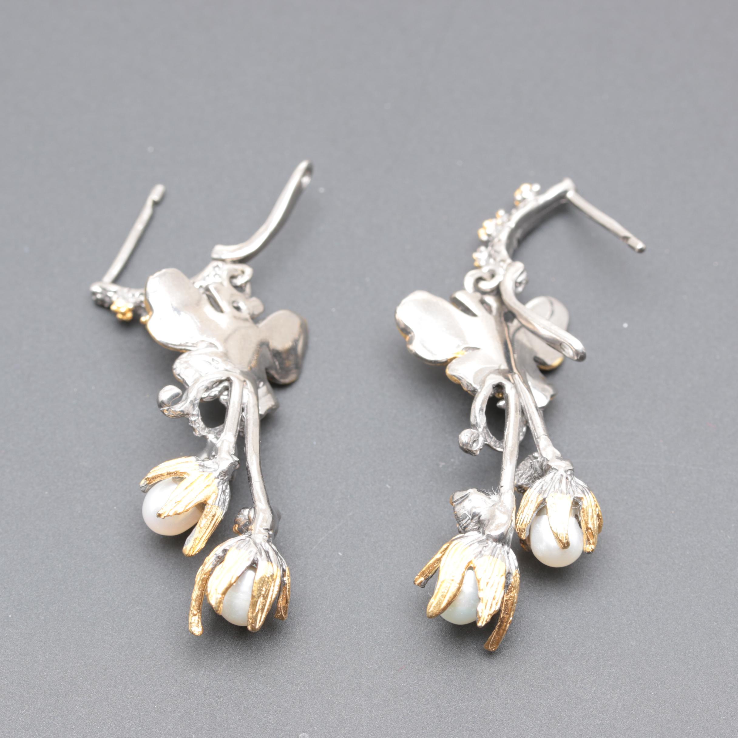 Sterling Silver Cultured Pearl, Rhodolite Garnet and Peridot Jewelry