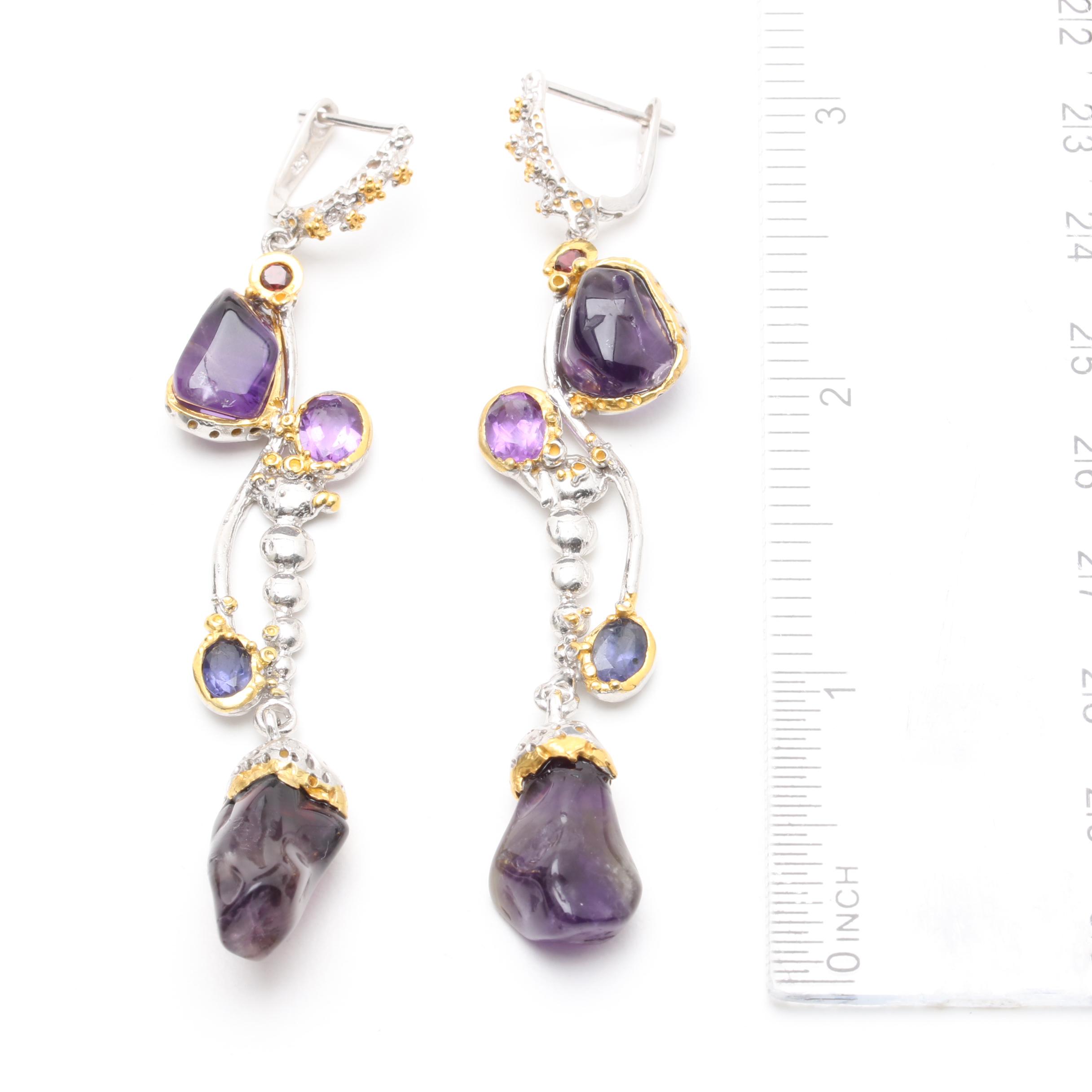 Sterling Silver Jewelry Selection Including Filled Corundum and Gold Wash