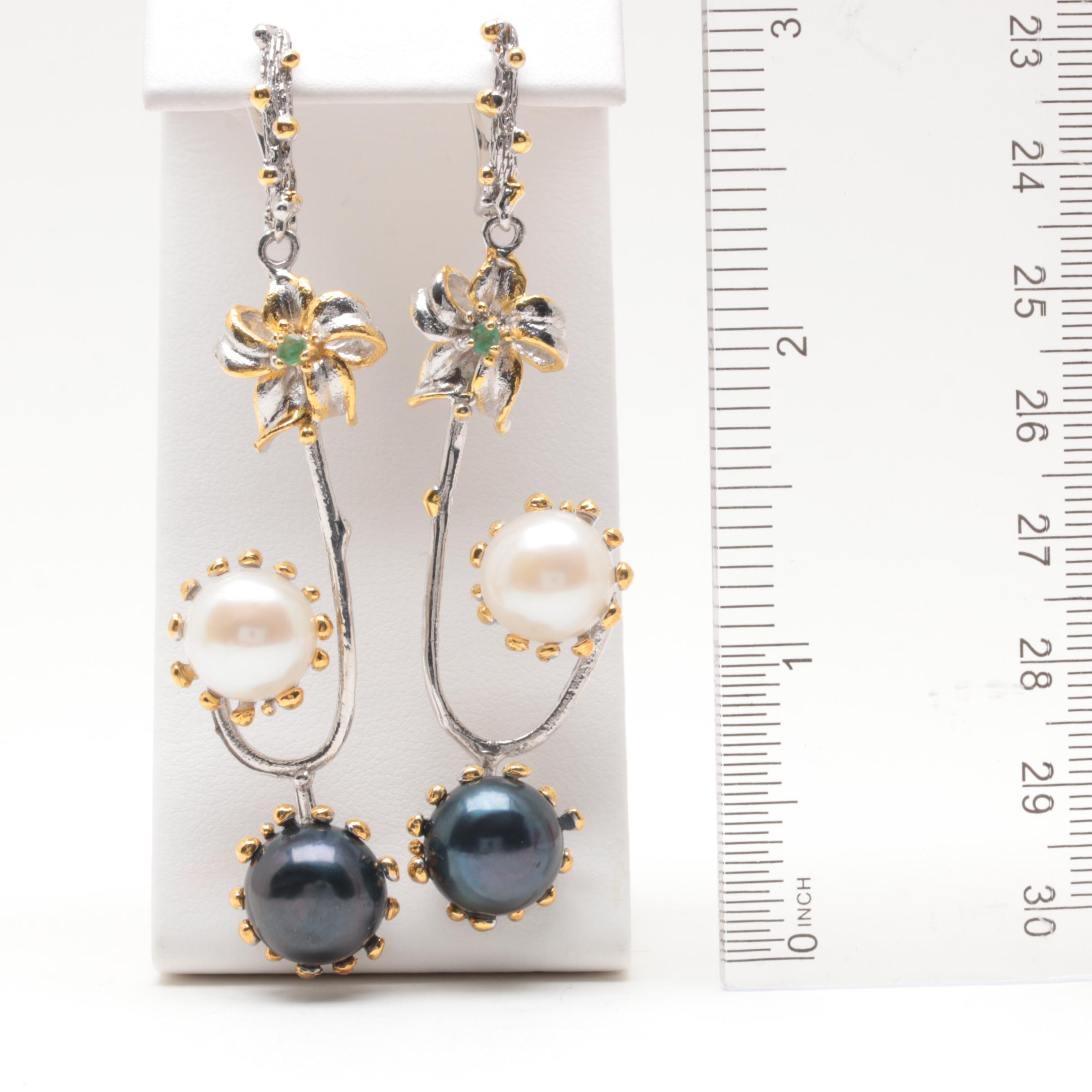 Sterling Silver Cultured Pearl Ring and Earrings