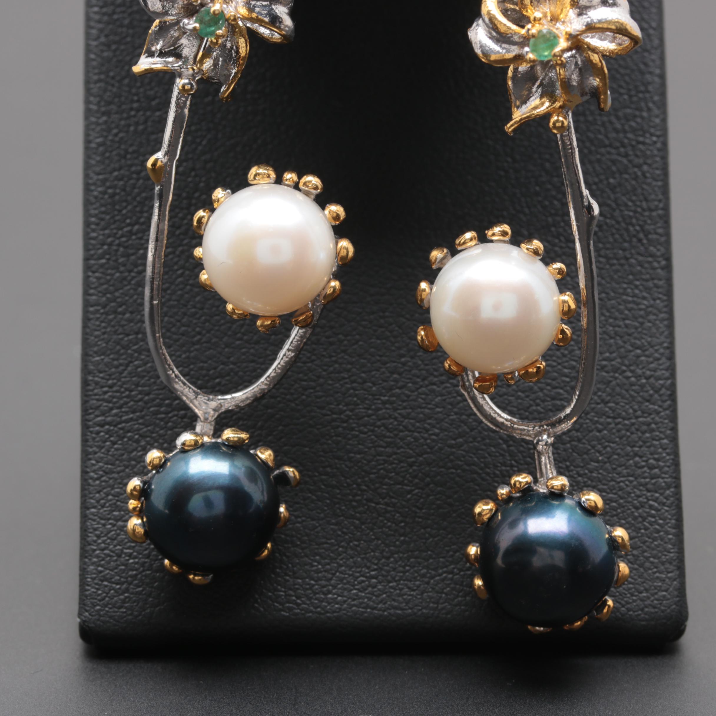 Sterling Silver Cultured Pearl Ring and Earrings