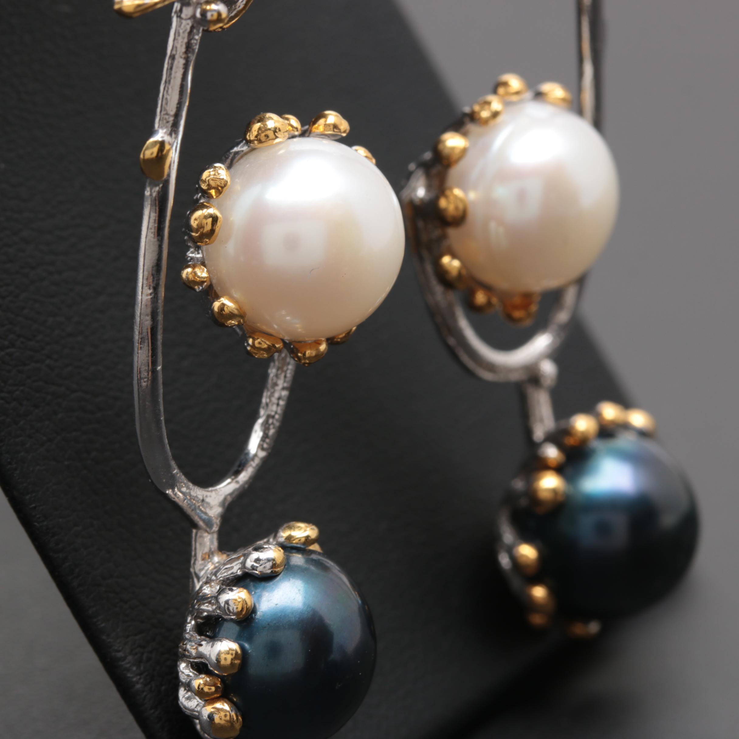 Sterling Silver Cultured Pearl Ring and Earrings