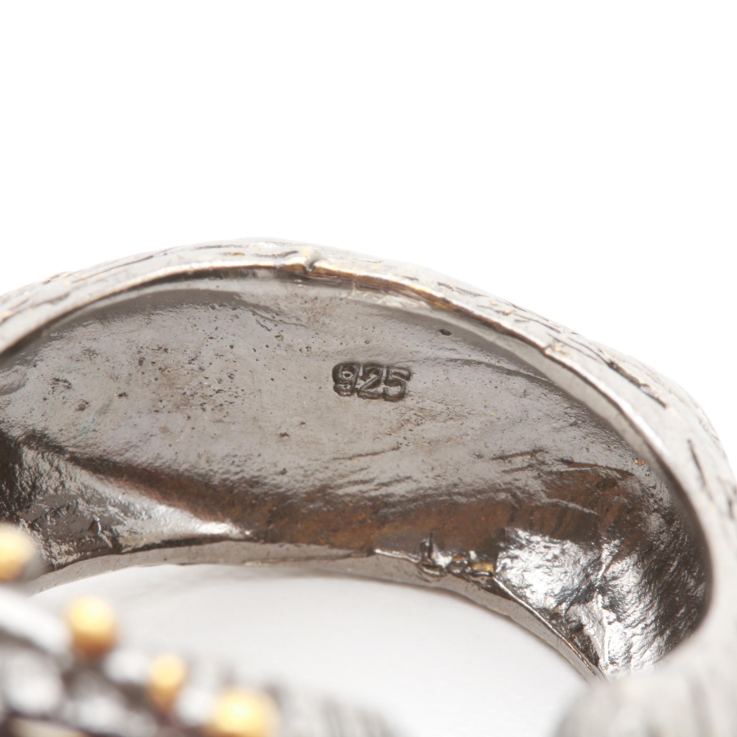 Sterling Silver Amethyst and Garnet Ring and Earrings