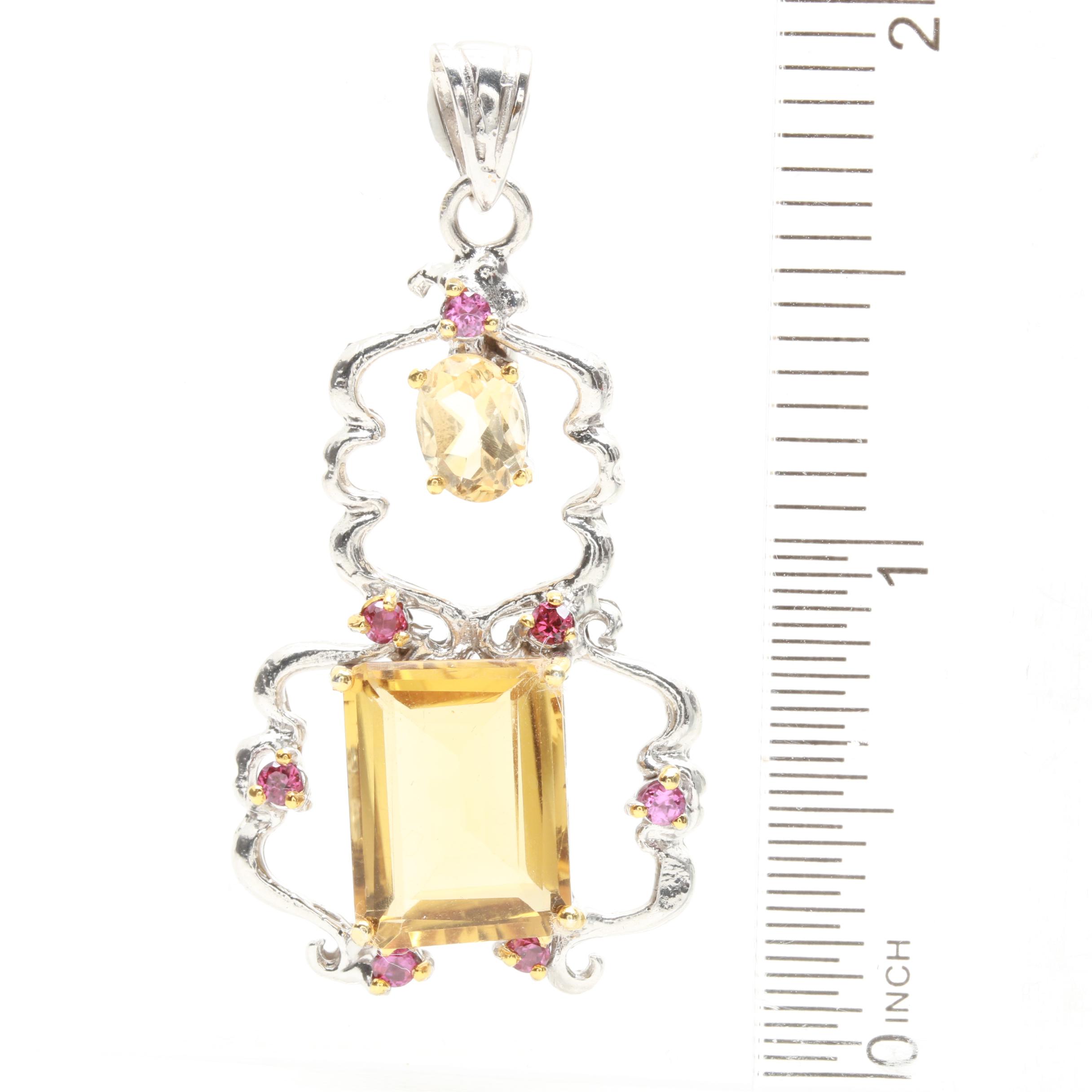 Sterling Silver Citrine, Tourmaline and Emerald Jewelry