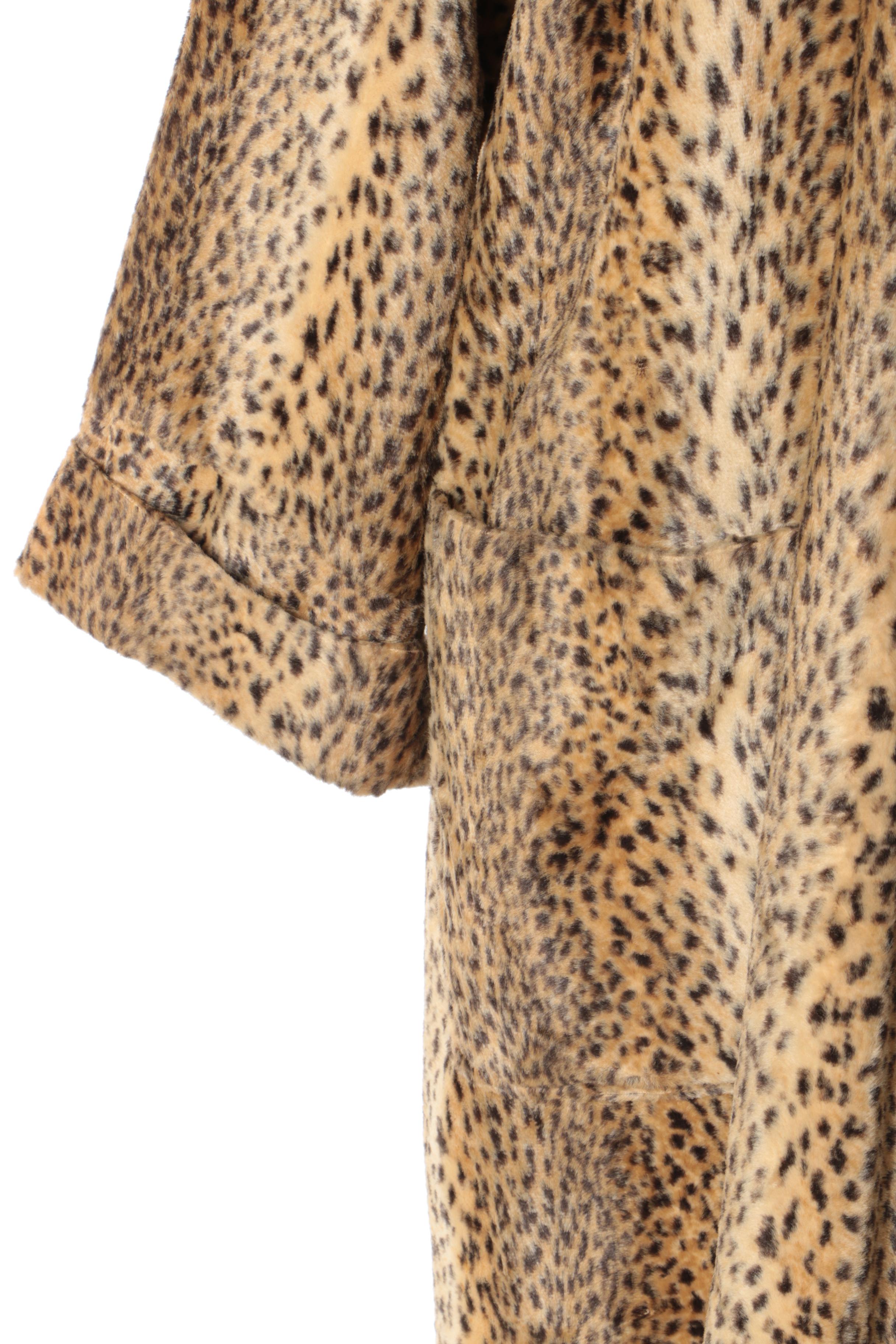 Women's Vintage Limited Express Marilyn Monroe Cheetah Print Faux Fur Coat