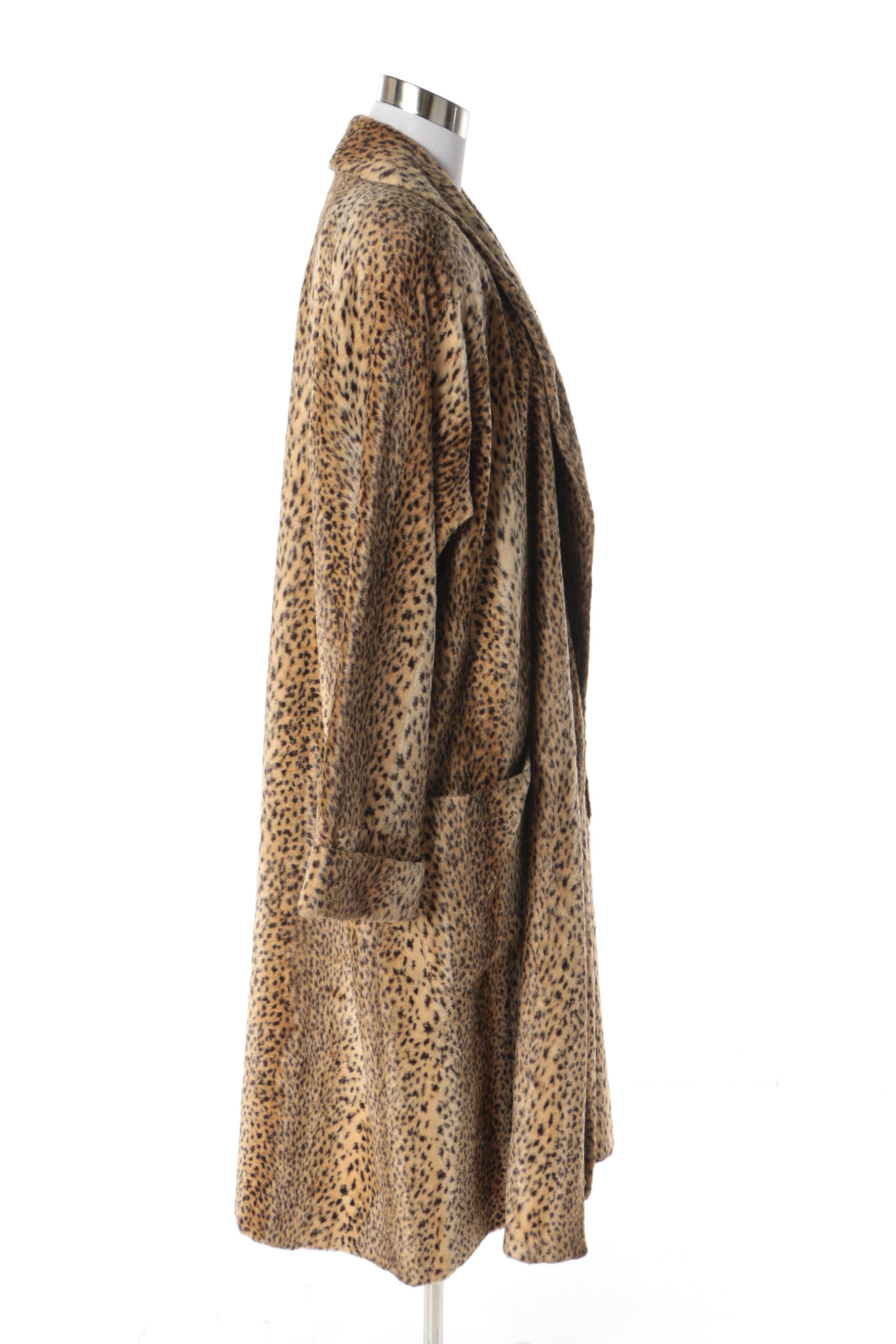 Women's Vintage Limited Express Marilyn Monroe Cheetah Print Faux Fur Coat