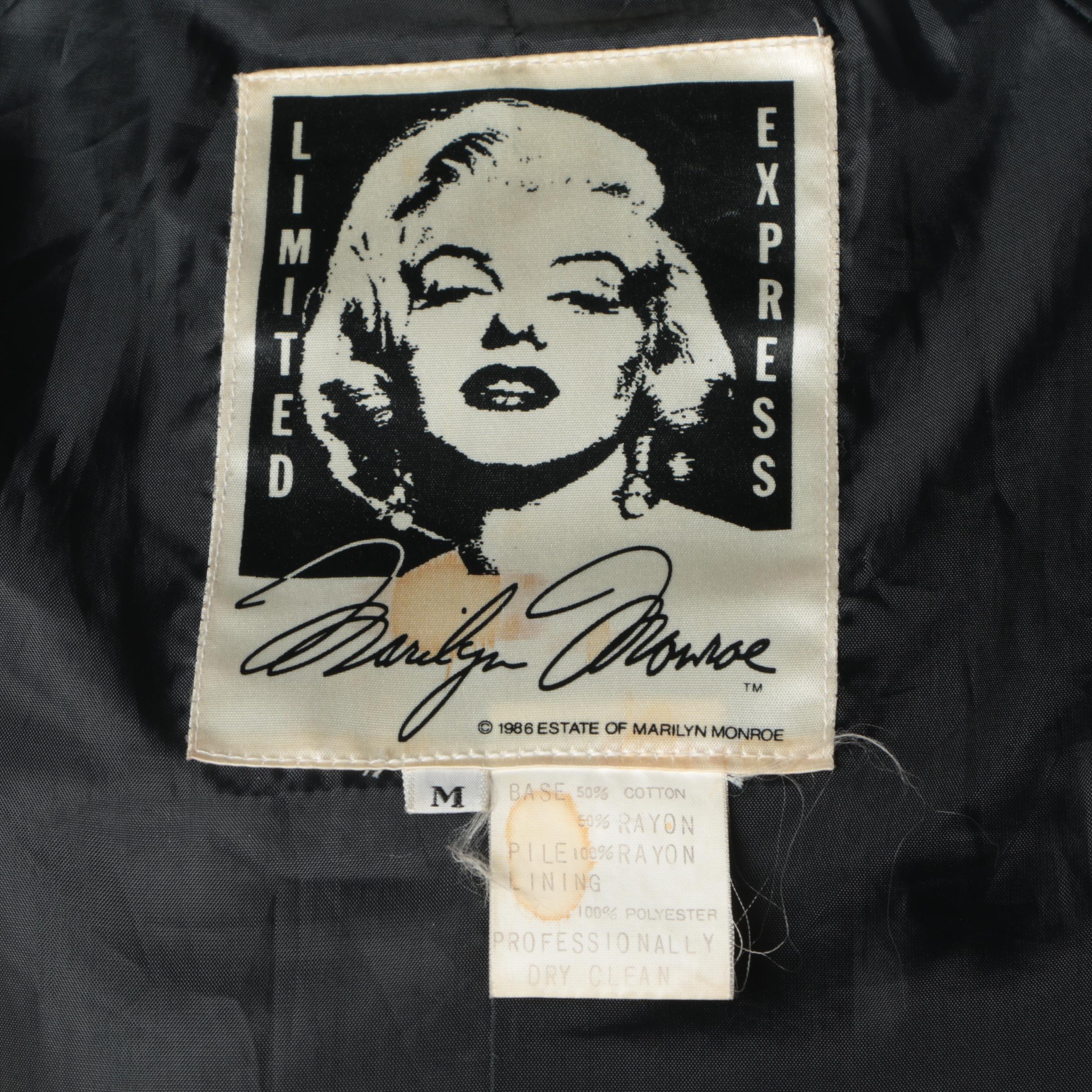 Women's Vintage Limited Express Marilyn Monroe Cheetah Print Faux Fur Coat