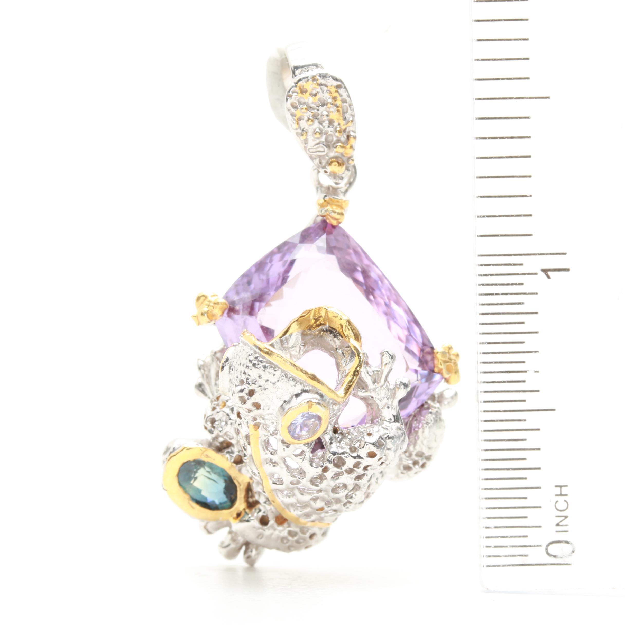 Sterling Silver Citrine and Gemstone Ring and Pendant