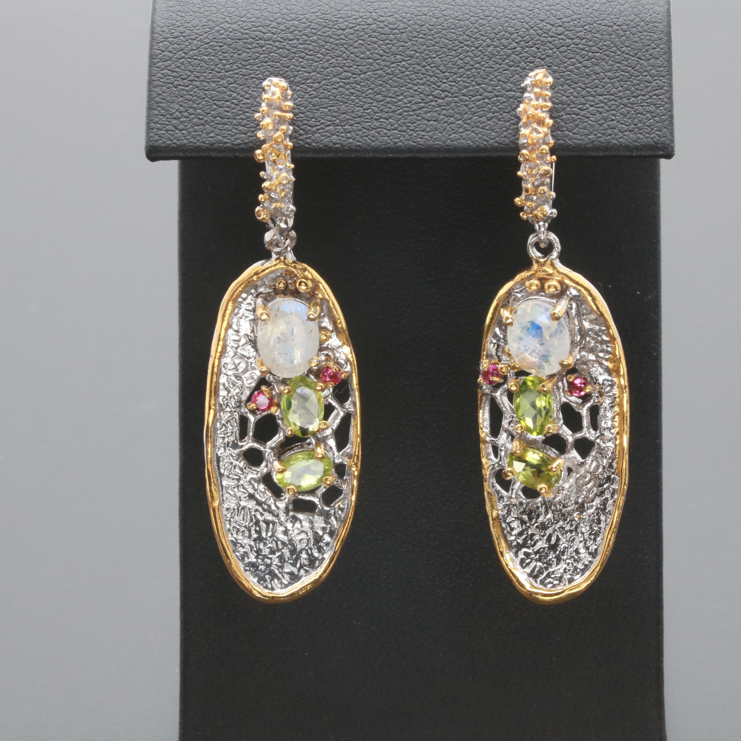 Sterling Silver Multi-Gemstone Necklace and Earring Selection With Tanzanite