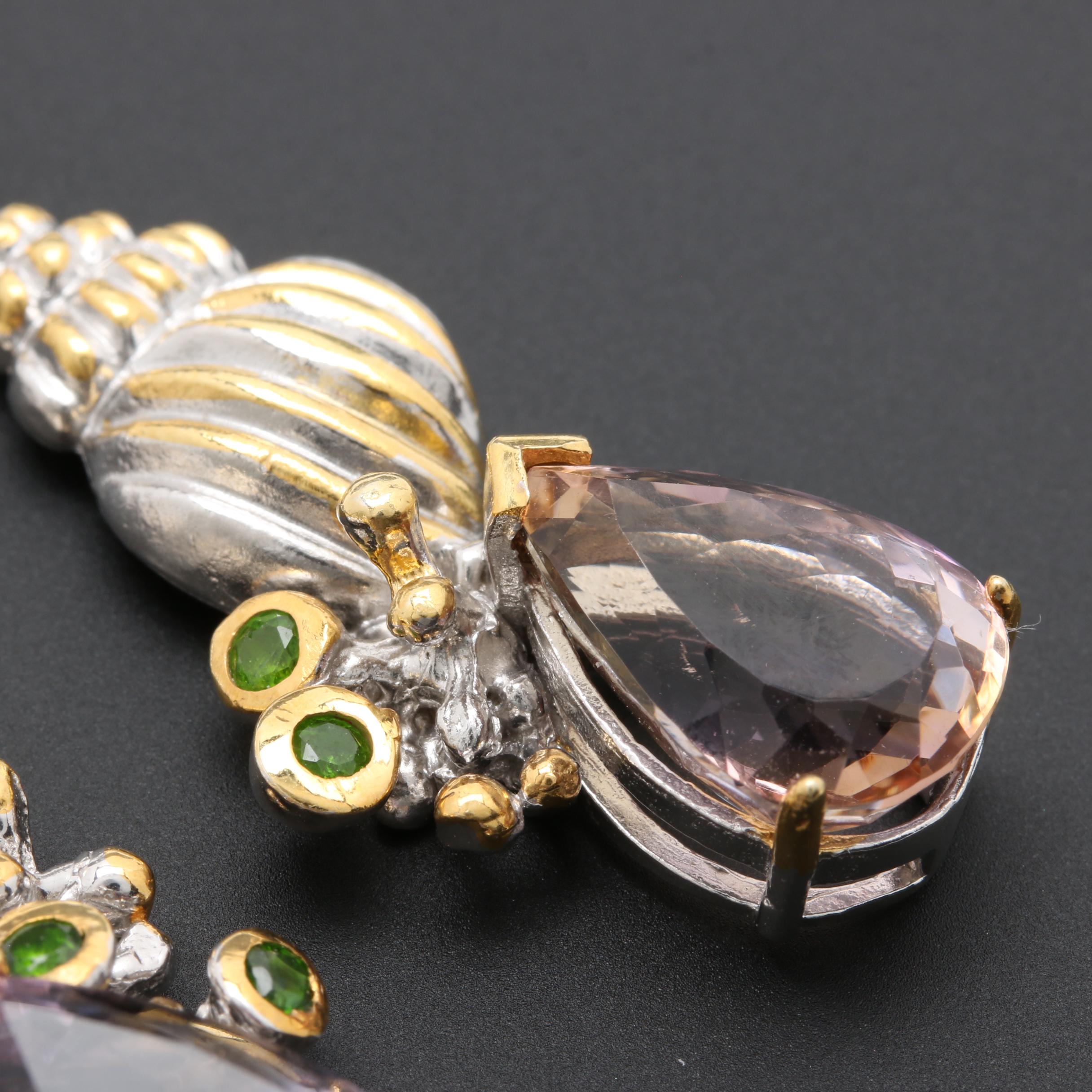 Sterling Silver Shell Motif Ring and Earring Set Featuring Amethyst