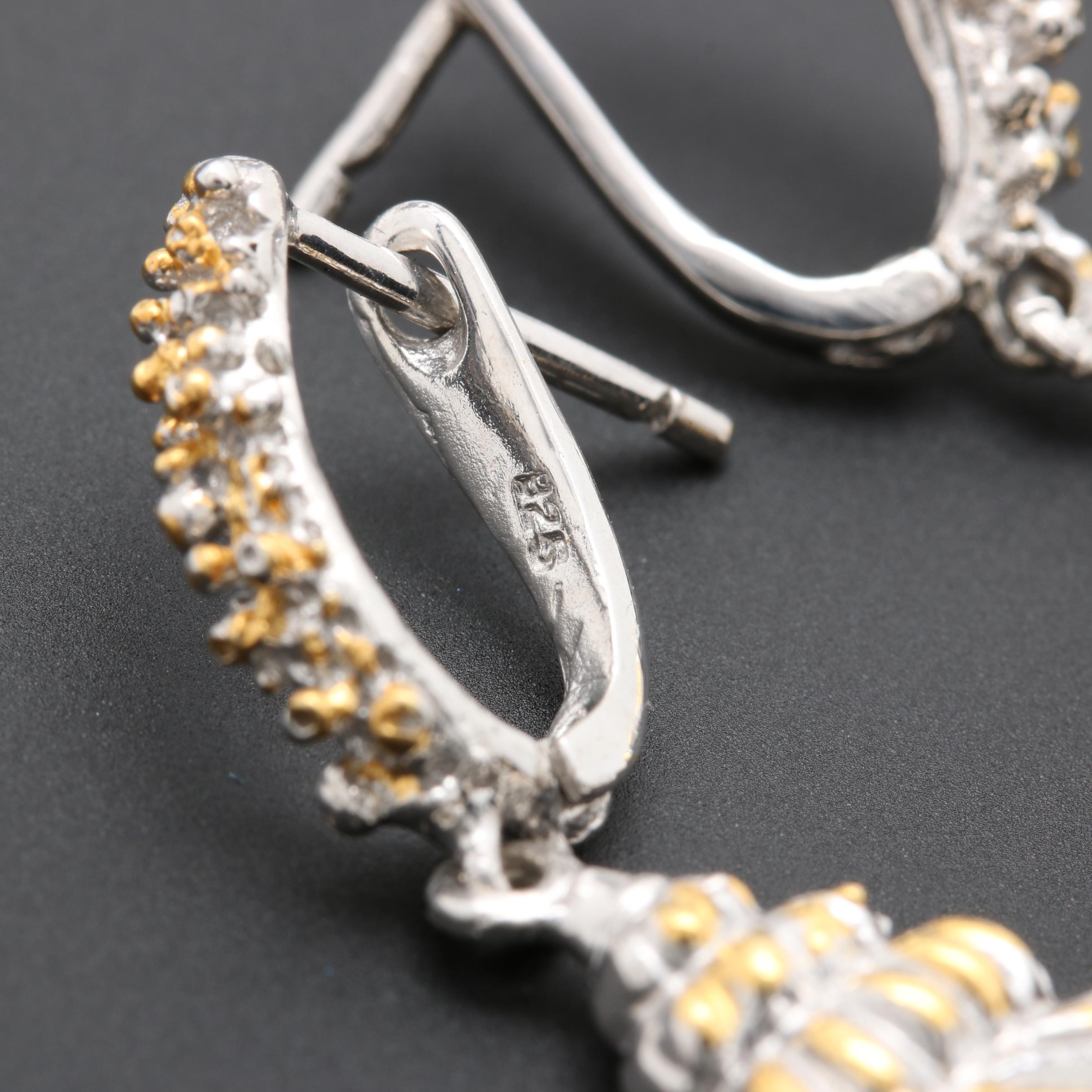 Sterling Silver Shell Motif Ring and Earring Set Featuring Amethyst